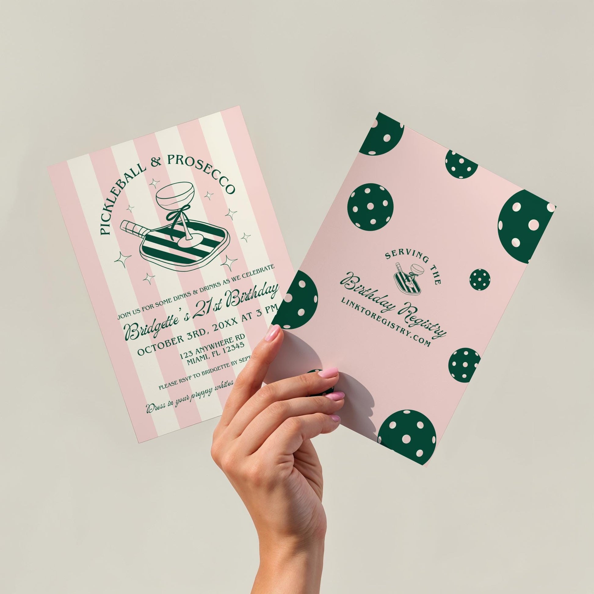 Pickleball Birthday Invitation Template Let’s Pickle Party Invite Pickleball Theme Prosecco and Pickleball Varsity Core Preppy 21st Birthday