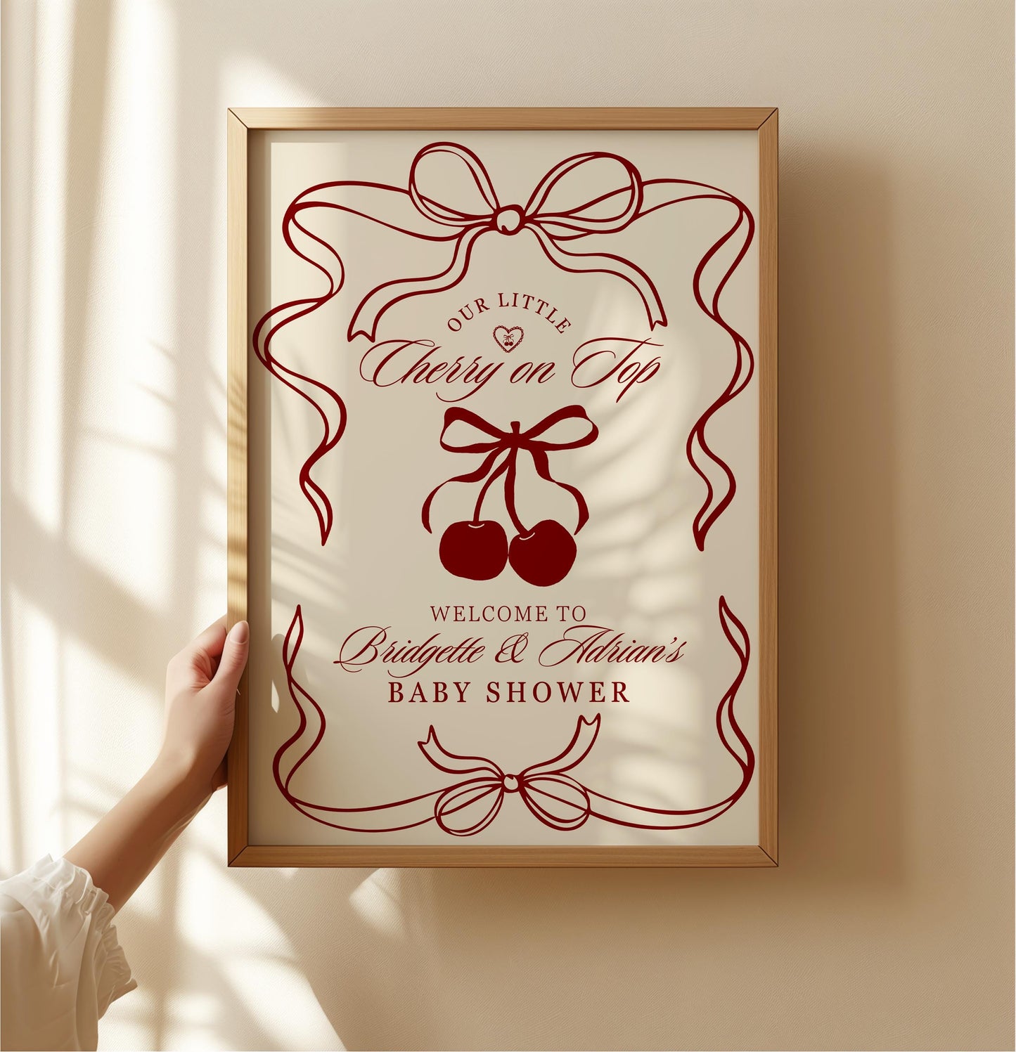 Cherry On Top Baby Shower Welcome Sign Template Cherry Themed Baby Shower Our Little Cherry On Top Coquette Cherry Sweet Theme Editable Sign