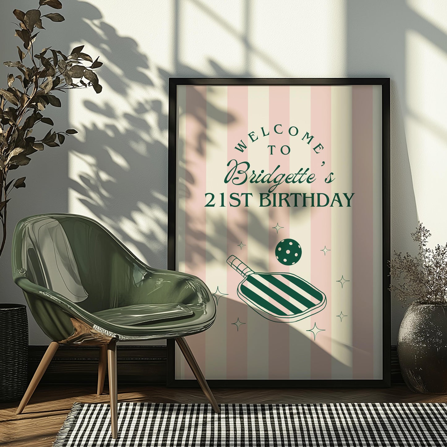 Pickleball Party Welcome Sign Template Pickleball Social Club Pickleball Birthday Party Pickleball Bridal Shower Sign Preppy Varsity Core