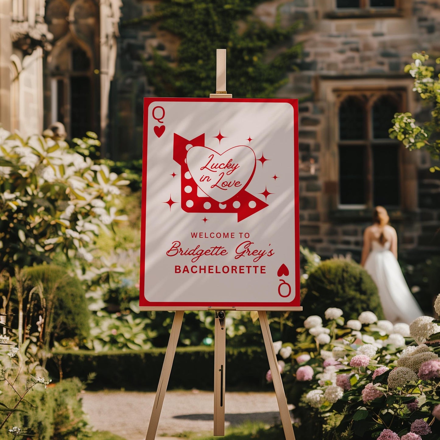 LUCKY IN LOVE Editable Welcome Sign Template Casino Wedding Custom Las Vegas Bachelorette Welcome Sign Vintage Wedding Instant Download