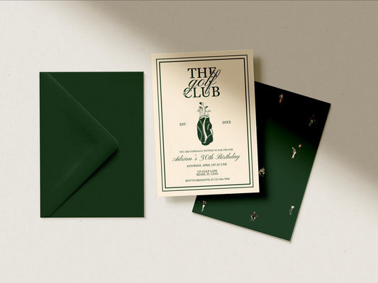 Golf Birthday Invitation Template Masters Viewing Party Digital Template Let's Par-tee Golf Party Theme Vintage Golf Birthday Party Invite
