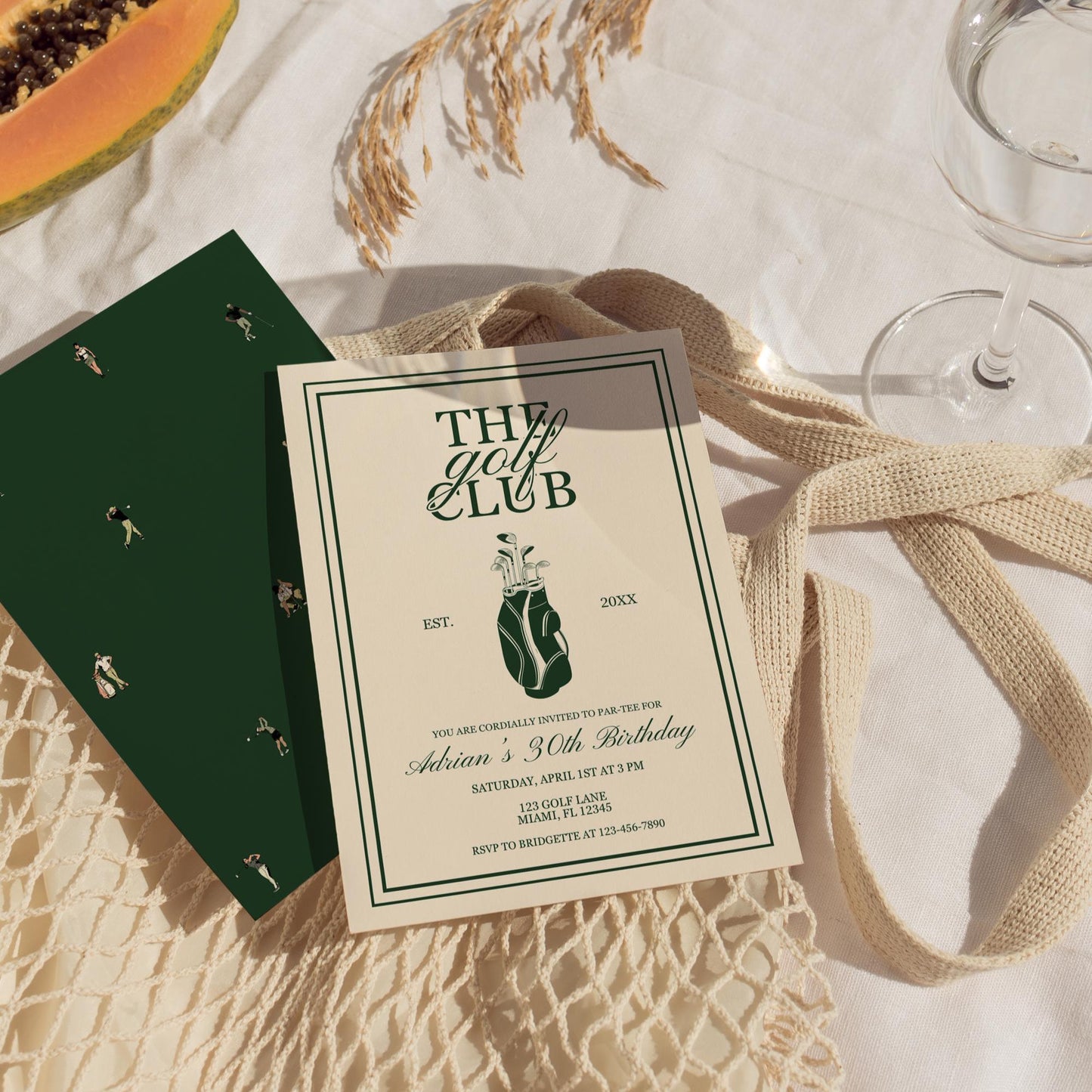 Golf Birthday Invitation Template Masters Viewing Party Digital Template Let's Par-tee Golf Party Theme Vintage Golf Birthday Party Invite