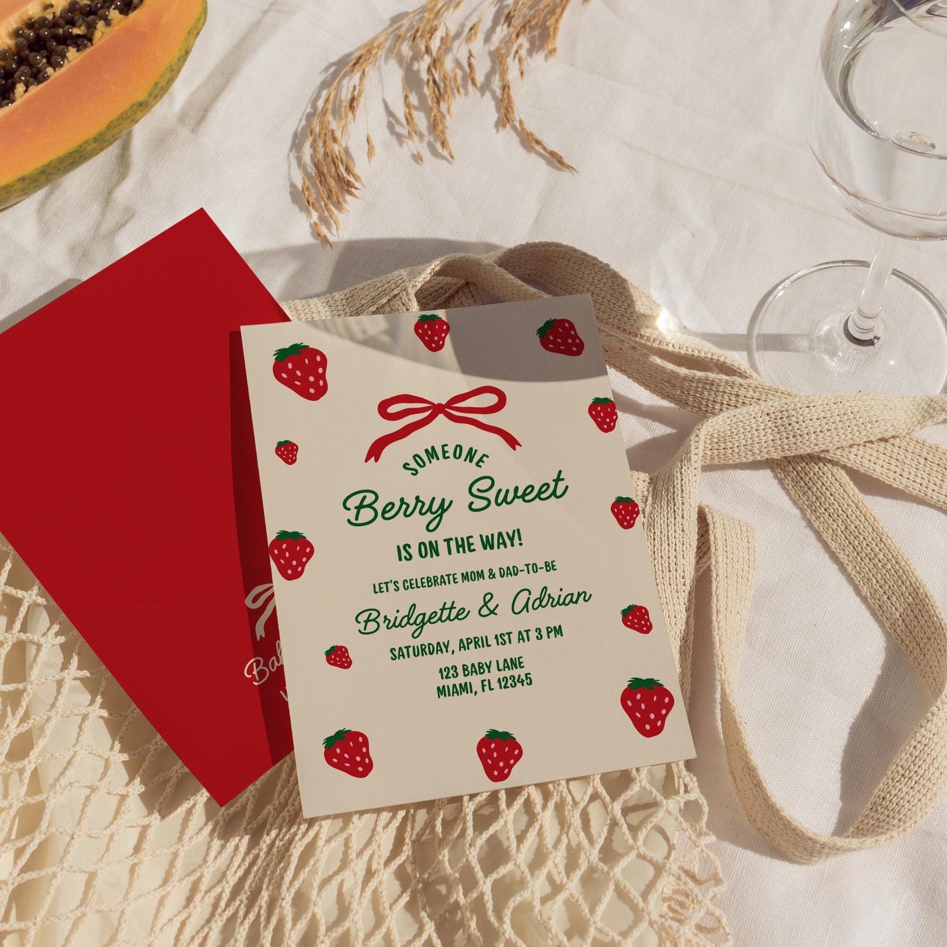 Berry Sweet Baby Shower Invitation Template Colorful Farmers Market Baby Shower Locally Grown Baby Sprinkle Hand Drawn Baby Shower Theme