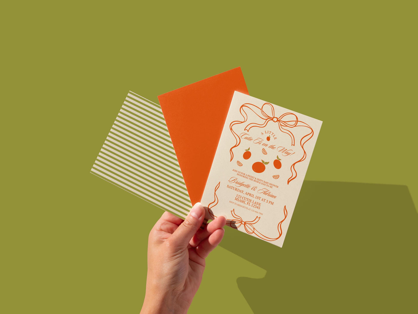 A Little Cutie Is on the Way Baby Shower Invitation Template Hand Drawn Citrus Baby Shower Freshly Grown Baby Shower Locally Grown