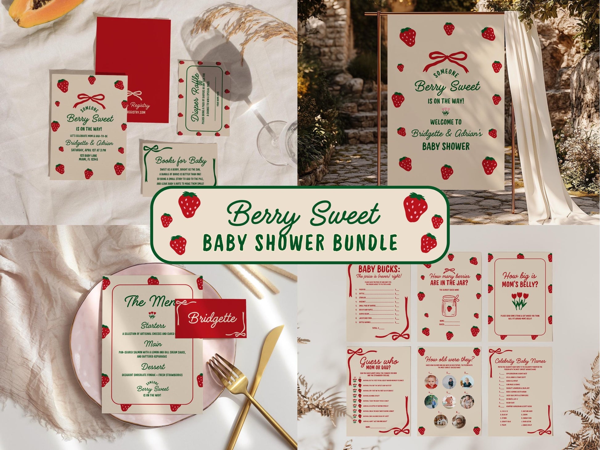 Berry Sweet Baby Shower Invitation Template Colorful Farmers Market Baby Shower Locally Grown Baby Sprinkle Hand Drawn Baby Shower Theme