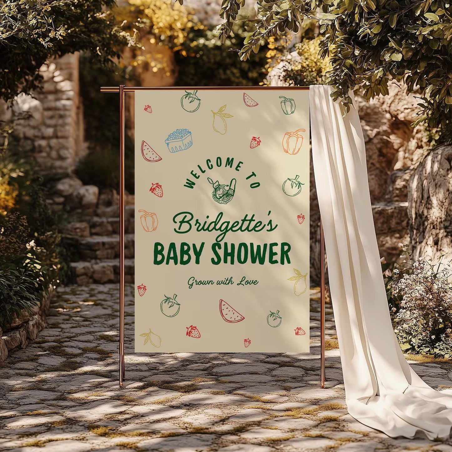Locally Grown Baby Shower Invite Bundle Template Colorful Farmers Market Baby Shower Locally Produced Baby Sprinkle Hand Drawn Baby Shower