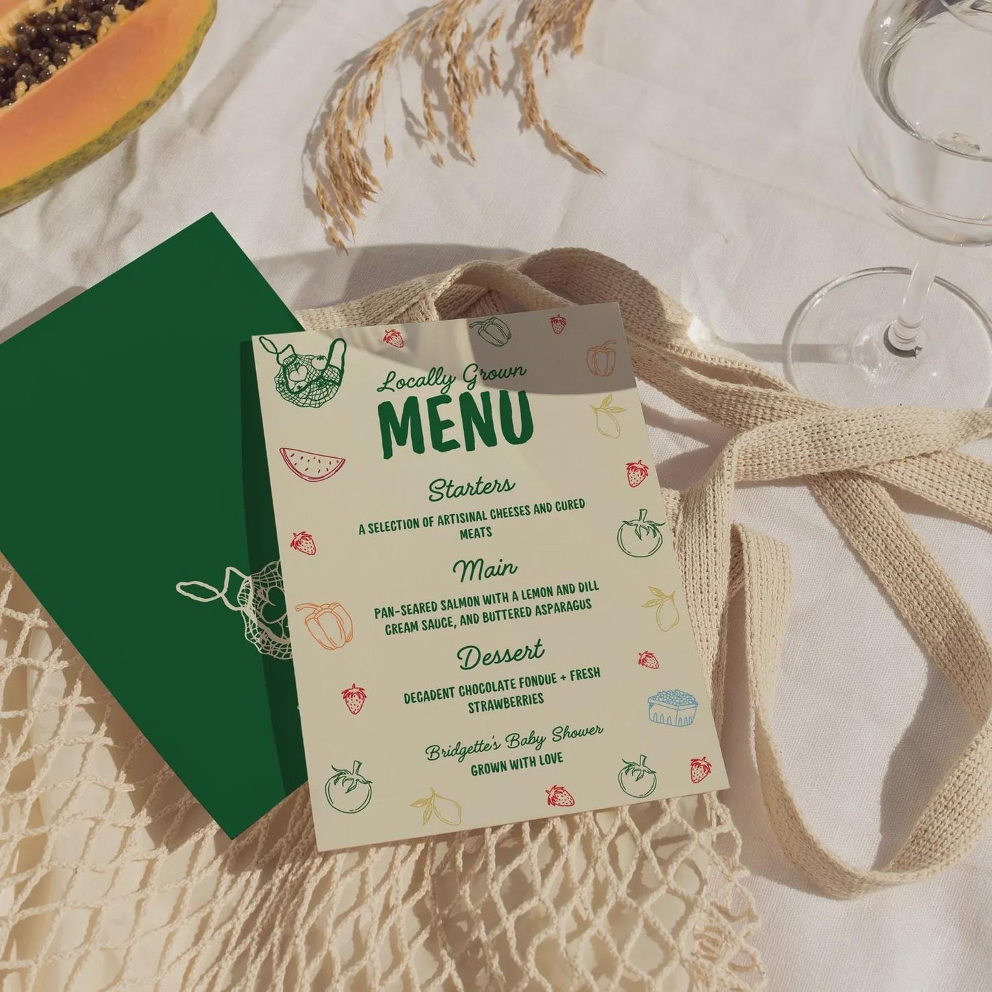 Locally Grown Baby Shower Invite Bundle Template Colorful Farmers Market Baby Shower Locally Produced Baby Sprinkle Hand Drawn Baby Shower