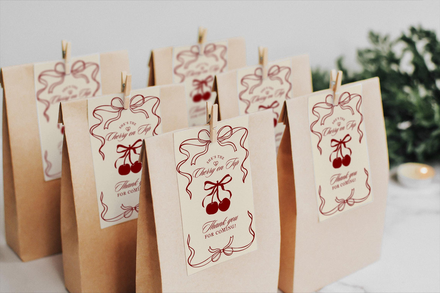Cherry On Top Bridal Shower Bundle Editable Bachelorette Invitation Template Romantic Welcome Sign Coquette Menu Design Custom Bridal Games