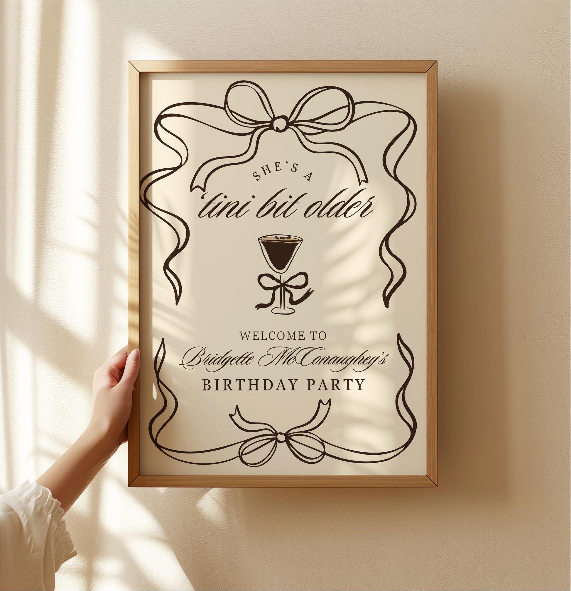 Tini Bit Older Birthday Welcome Sign Template Editable Espresso Martini Theme Party Sign Editable Hand Drawn Martini Any Age Birthday Sign