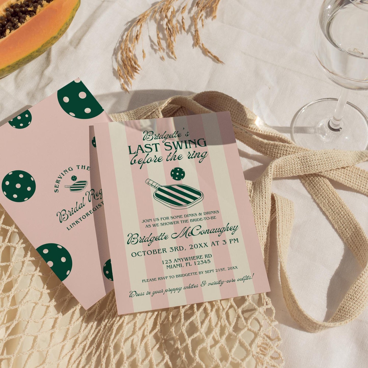Pickleball Bridal Shower Bundle Last Swing Before Ring Pickleball Bridal Shower Invitation Template Pickleball Welcome Sign Country Club