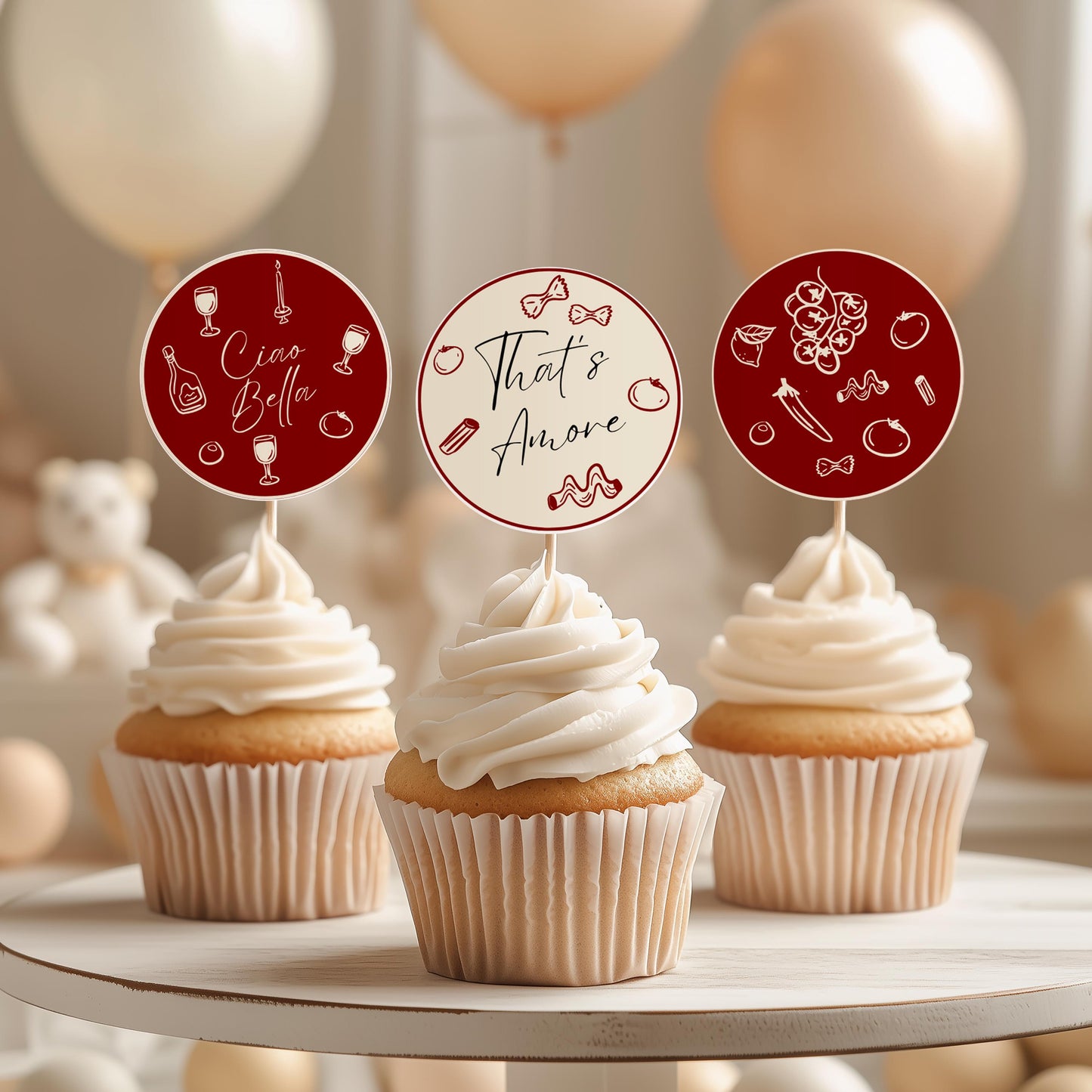Italian Bridal Shower Invitation Bundle: Amore Theme (DIY Canva Template Digital Download)
