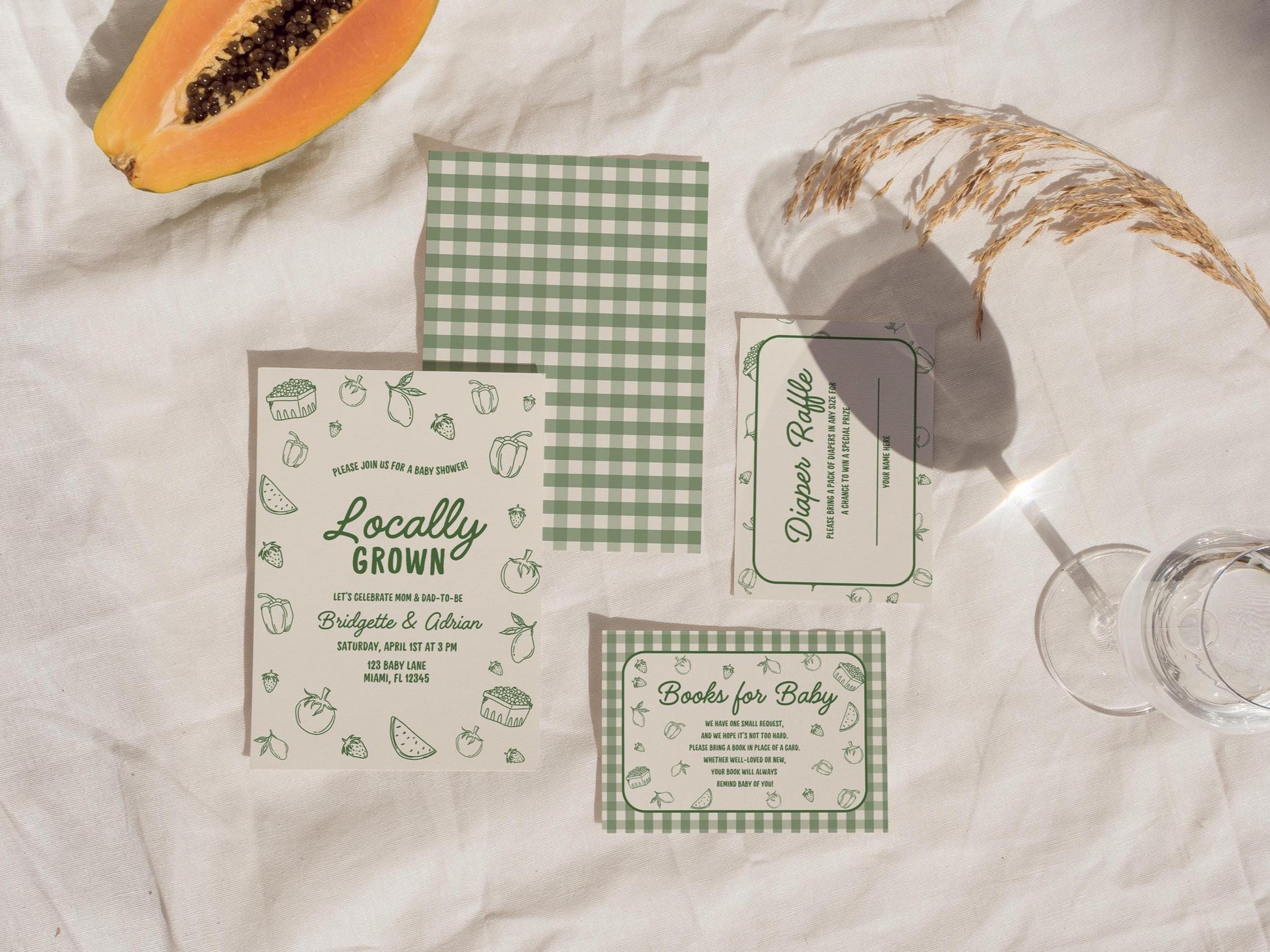 Locally Grown Baby Shower Invitation Template Colorful Farmers Market Baby Shower Locally Produced Baby Sprinkle Hand Drawn Baby Shower