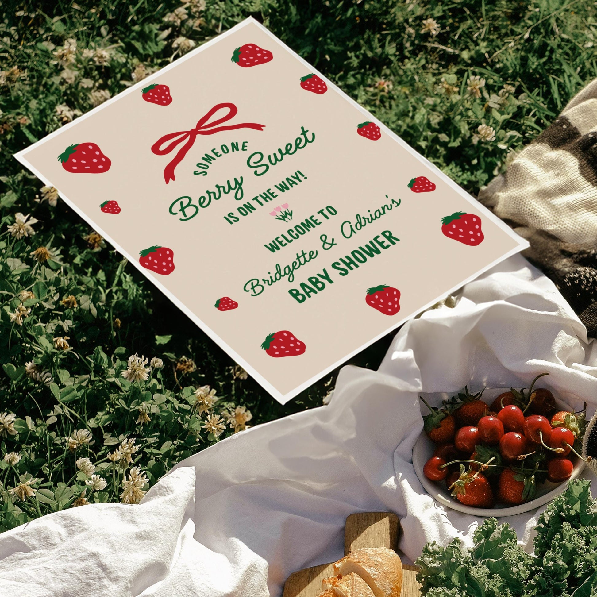 Berry Sweet Baby Shower Invitation Template Colorful Farmers Market Baby Shower Locally Grown Baby Sprinkle Hand Drawn Baby Shower Theme
