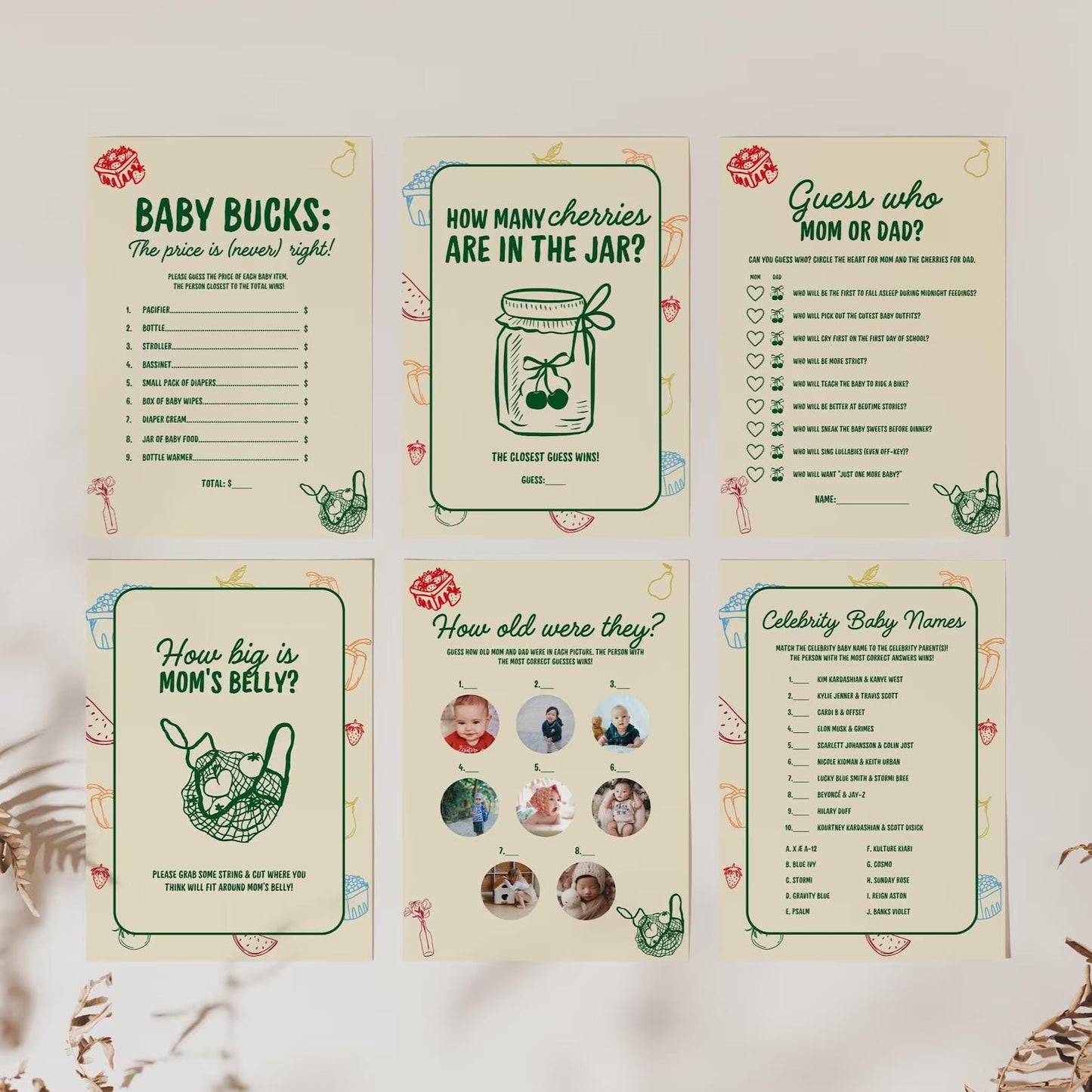 Locally Grown Baby Shower Invite Bundle Template Colorful Farmers Market Baby Shower Locally Produced Baby Sprinkle Hand Drawn Baby Shower