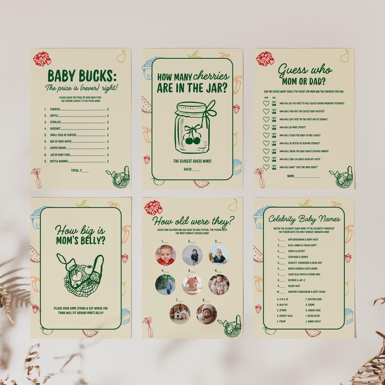 Locally Grown Baby Shower Invite Bundle Template Colorful Farmers Market Baby Shower Locally Produced Baby Sprinkle Hand Drawn Baby Shower