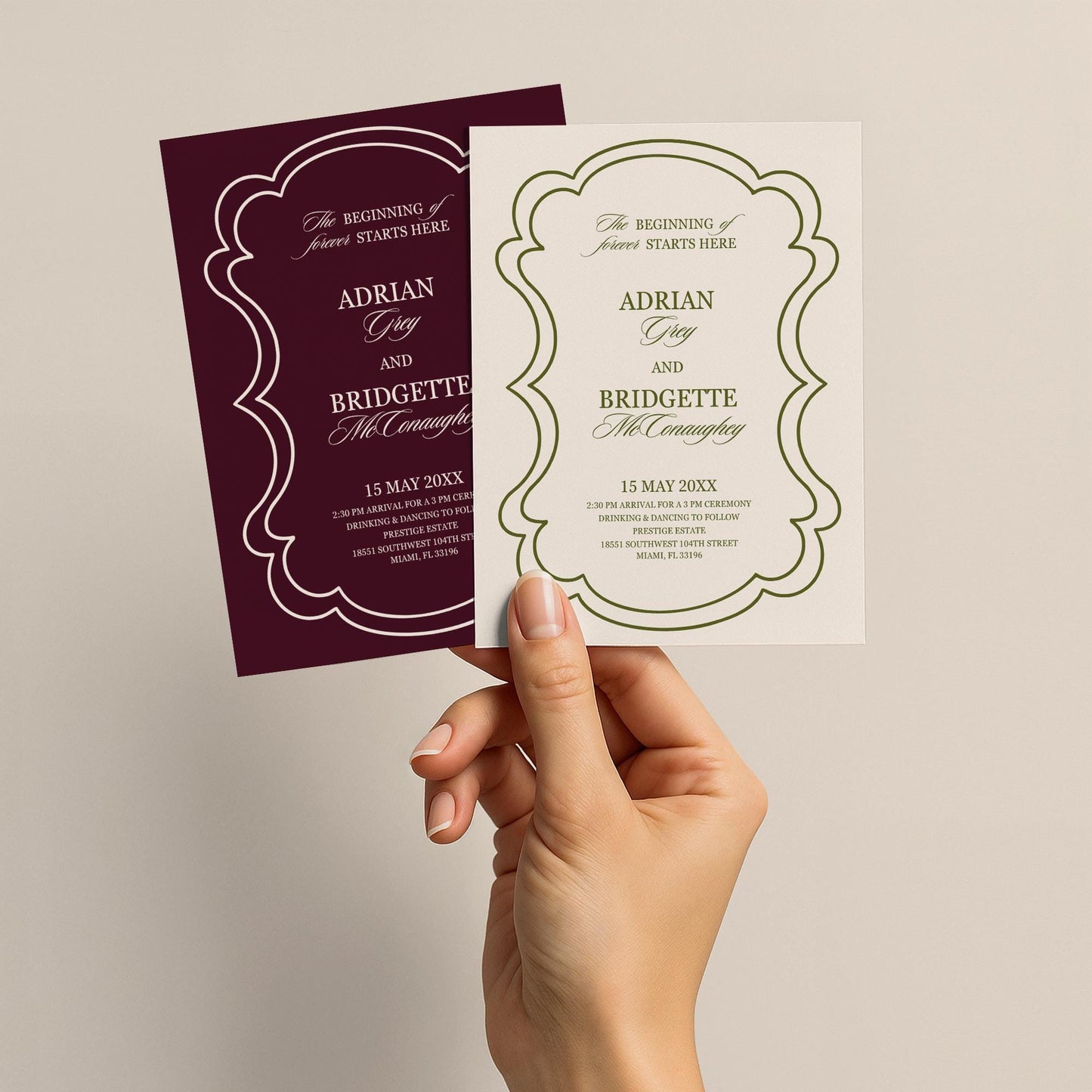 Romantic Wedding Invitation Digital Template Editable Moody Wedding Invite Mediterranean Design Vintage Wedding Invitation Suite Modern
