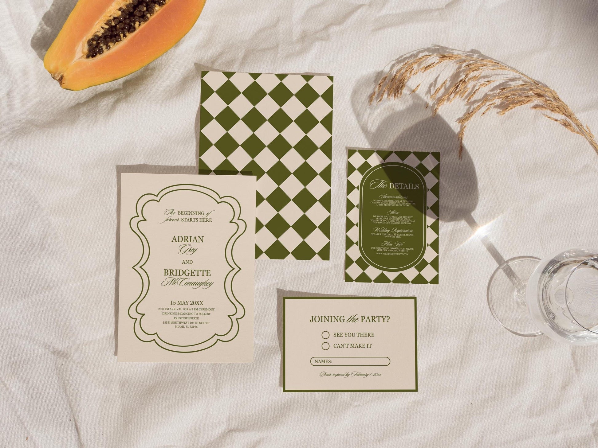 Romantic Wedding Invitation Digital Template Editable Moody Wedding Invite Mediterranean Design Vintage Wedding Invitation Suite Modern