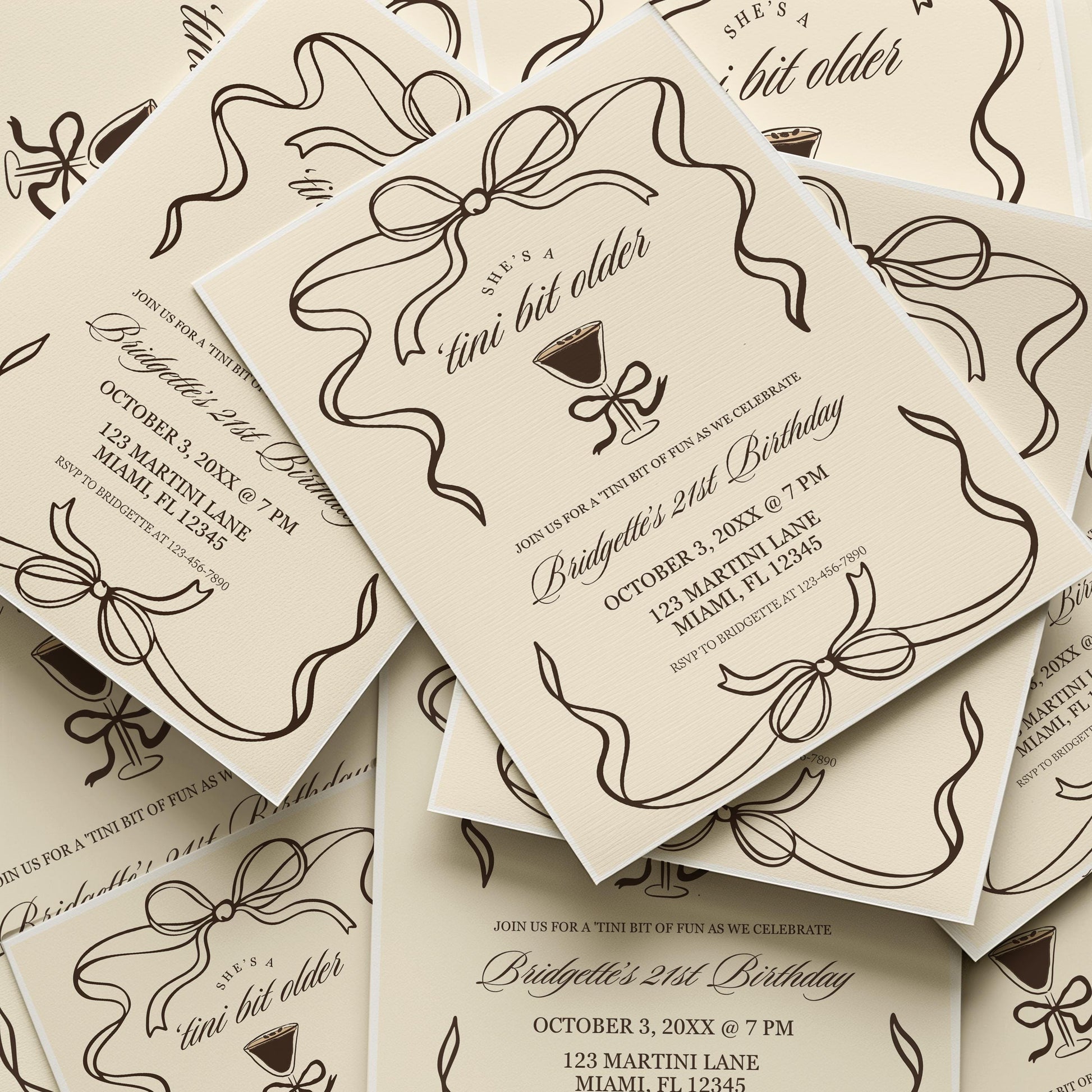 Tini Bit Older 30th Birthday Invitation Template Espresso Martini Theme Party Invite Editable Hand Drawn Martini Any Age Birthday Invite