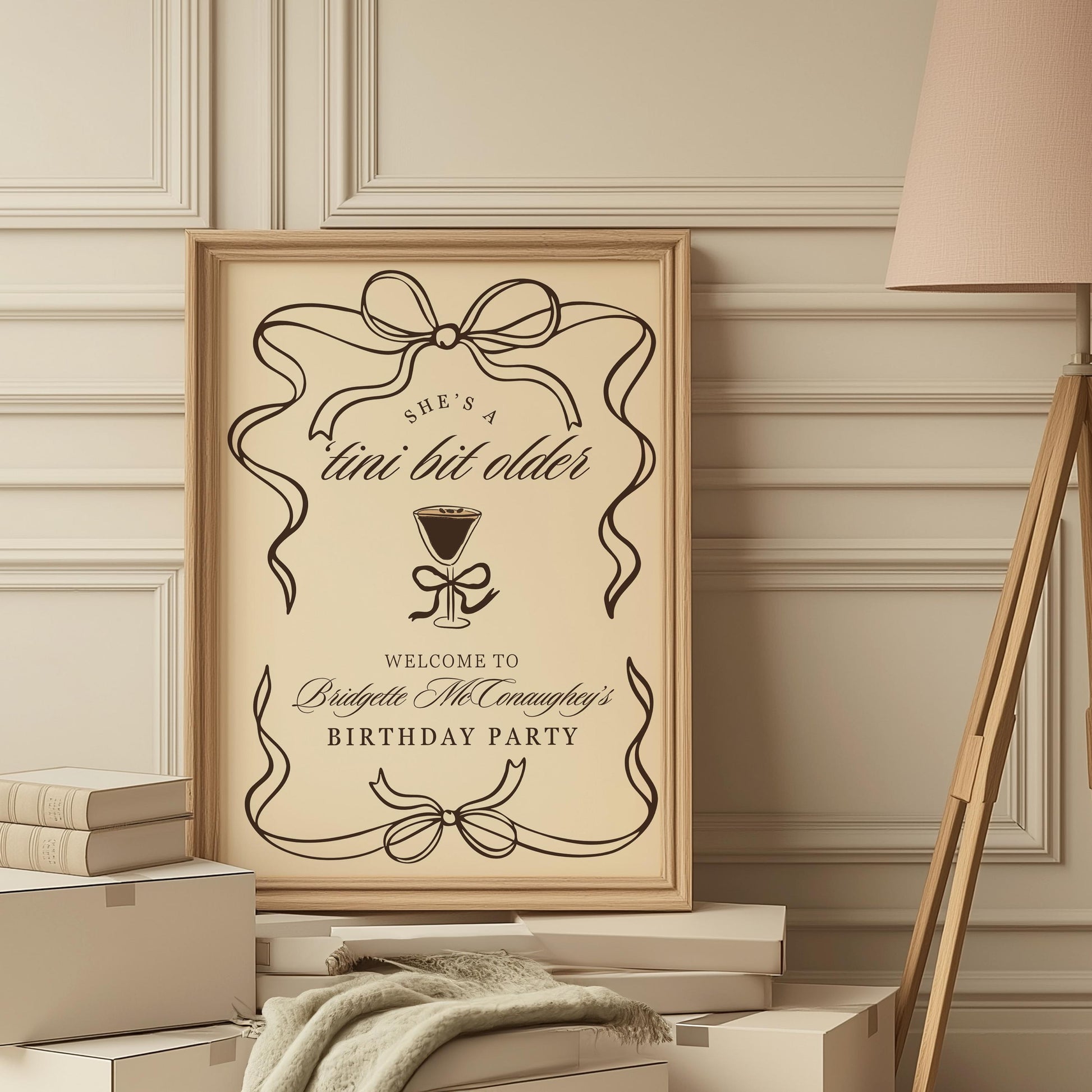 Tini Bit Older Birthday Welcome Sign Template Editable Espresso Martini Theme Party Sign Editable Hand Drawn Martini Any Age Birthday Sign