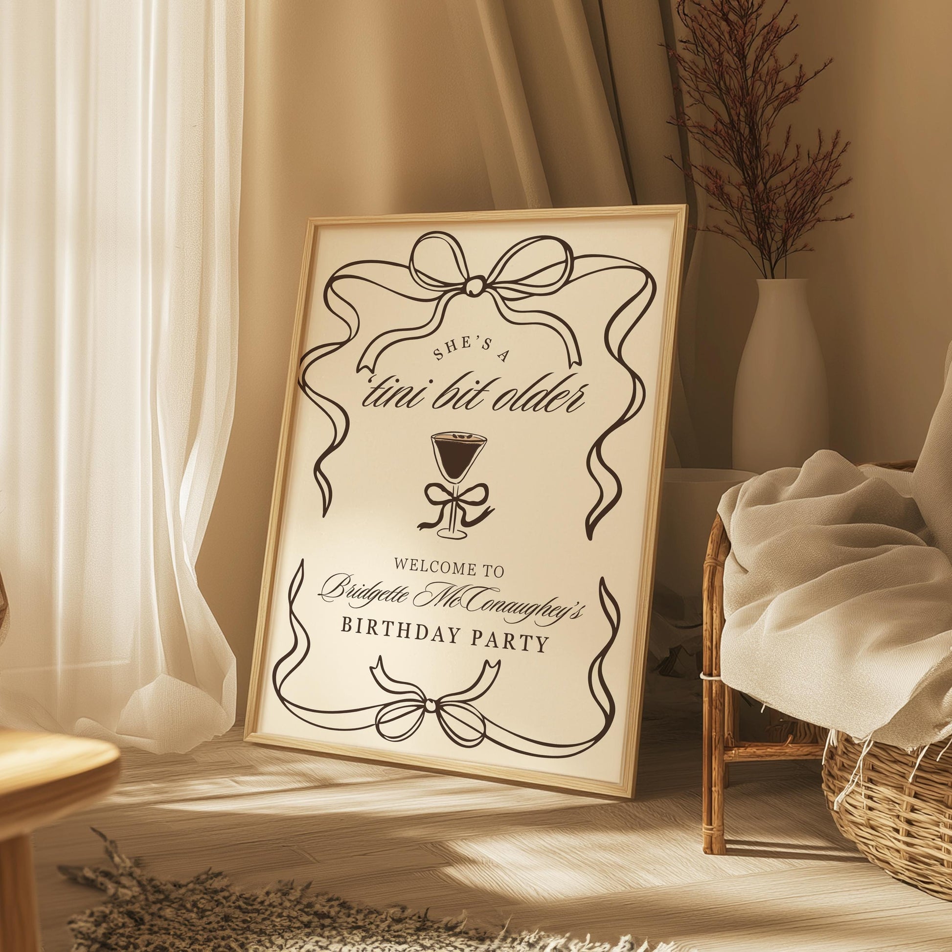 Tini Bit Older Birthday Welcome Sign Template Editable Espresso Martini Theme Party Sign Editable Hand Drawn Martini Any Age Birthday Sign