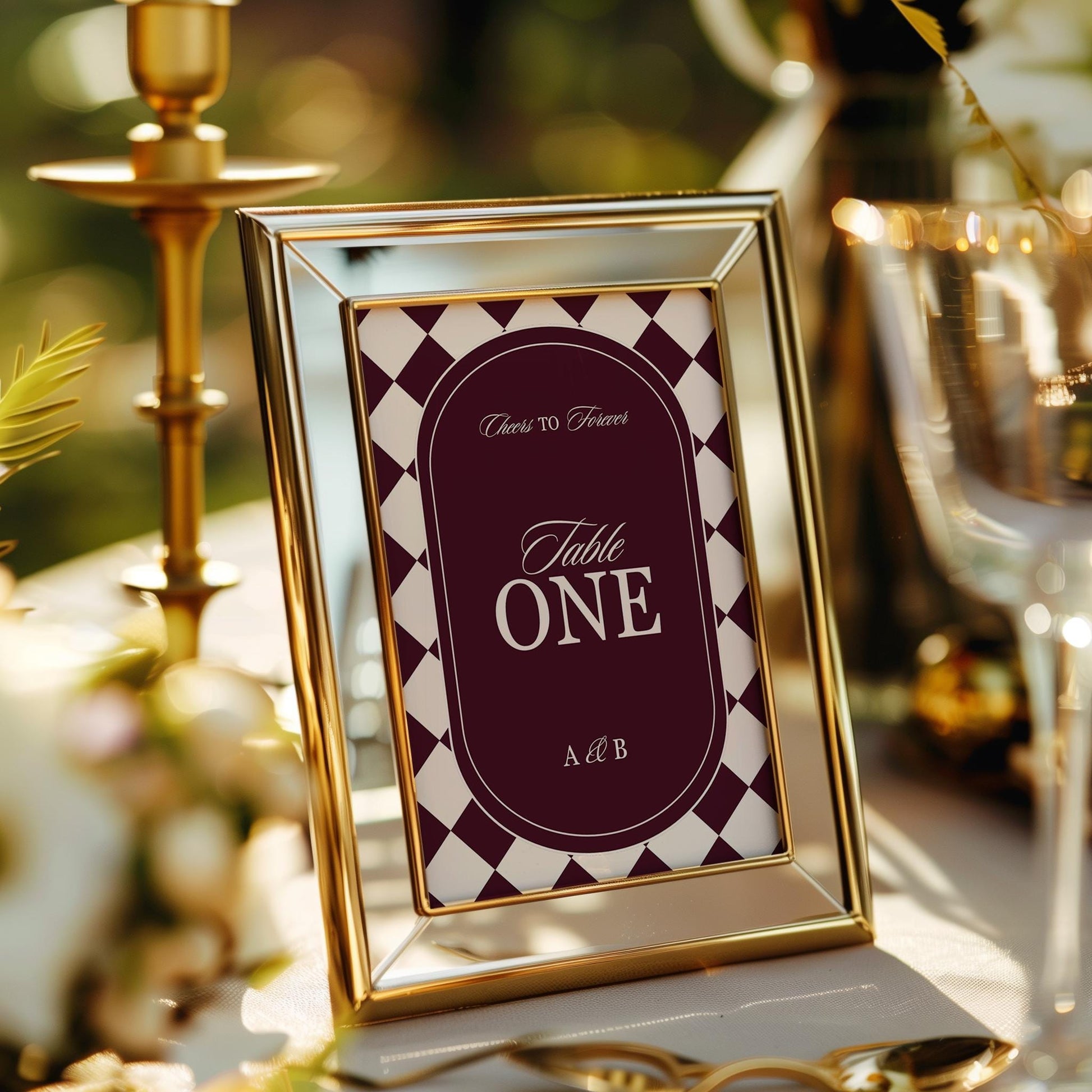 Modern Wedding Stationery Digital Templates Editable Save the Date Burgundy Mediterranean Design Modern Couples Maroon Vintage Wedding Sign