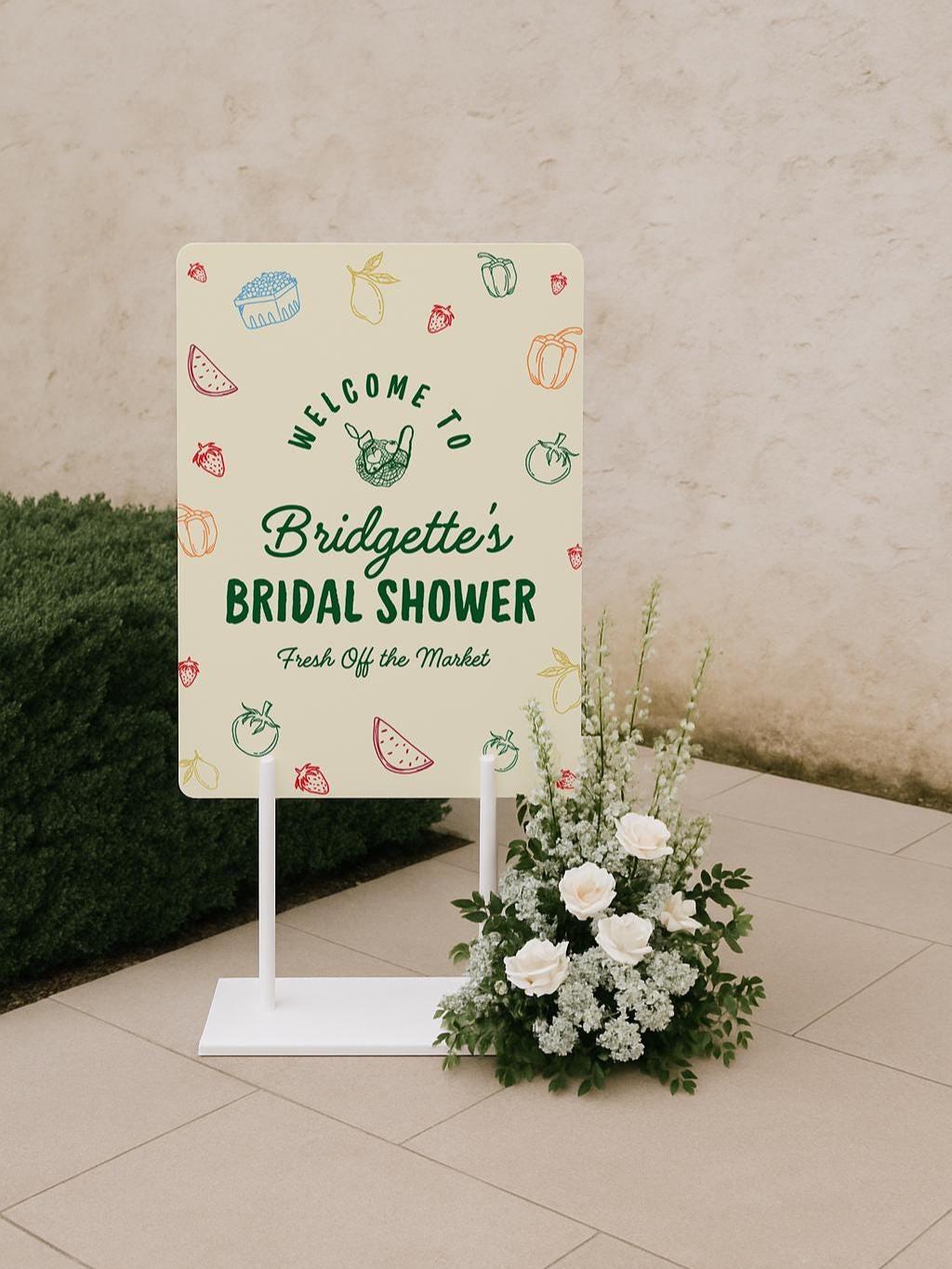 Fresh Off the Market Bridal Shower Welcome Sign Template Colorful Farmers Market Bridal Shower Hand Drawn Local Farmers Market Bridal Shower