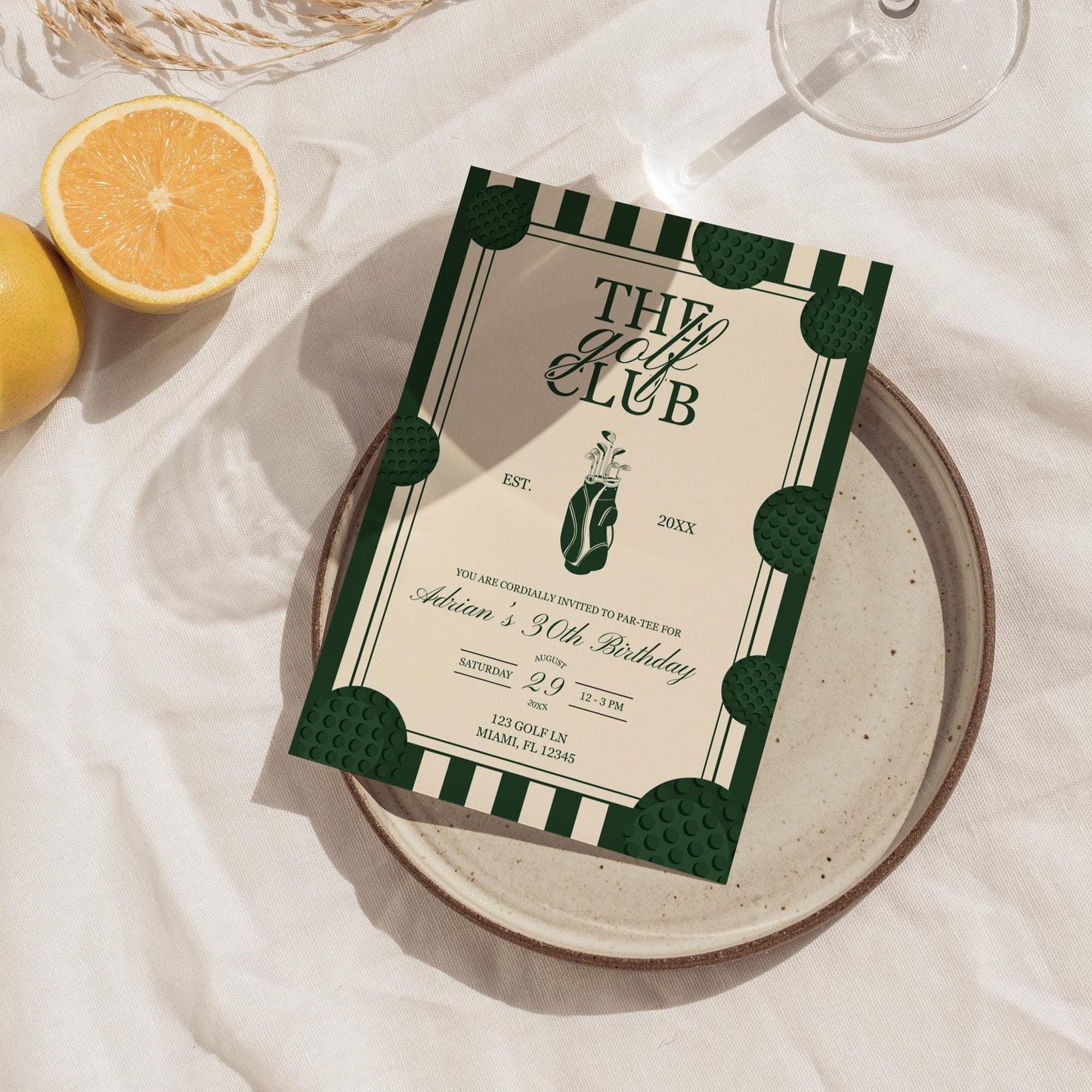 Golf Birthday Invitation Template Masters Viewing Party Digital Template Let's Par-tee Golf Party Theme Vintage Golf Birthday Party Invite