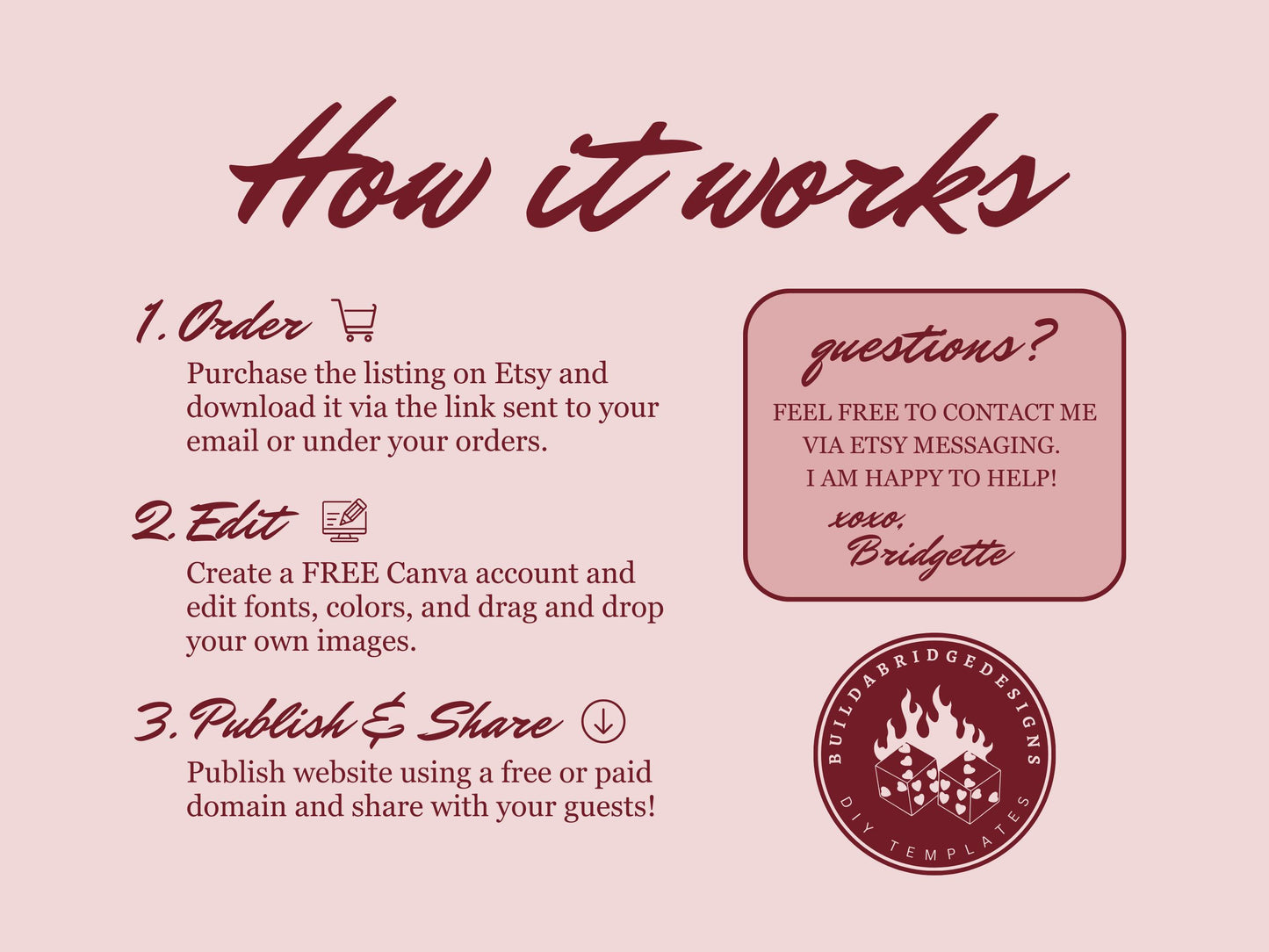 Vegas Wedding Website Template: Lucky in Love Design (Editable Canva)