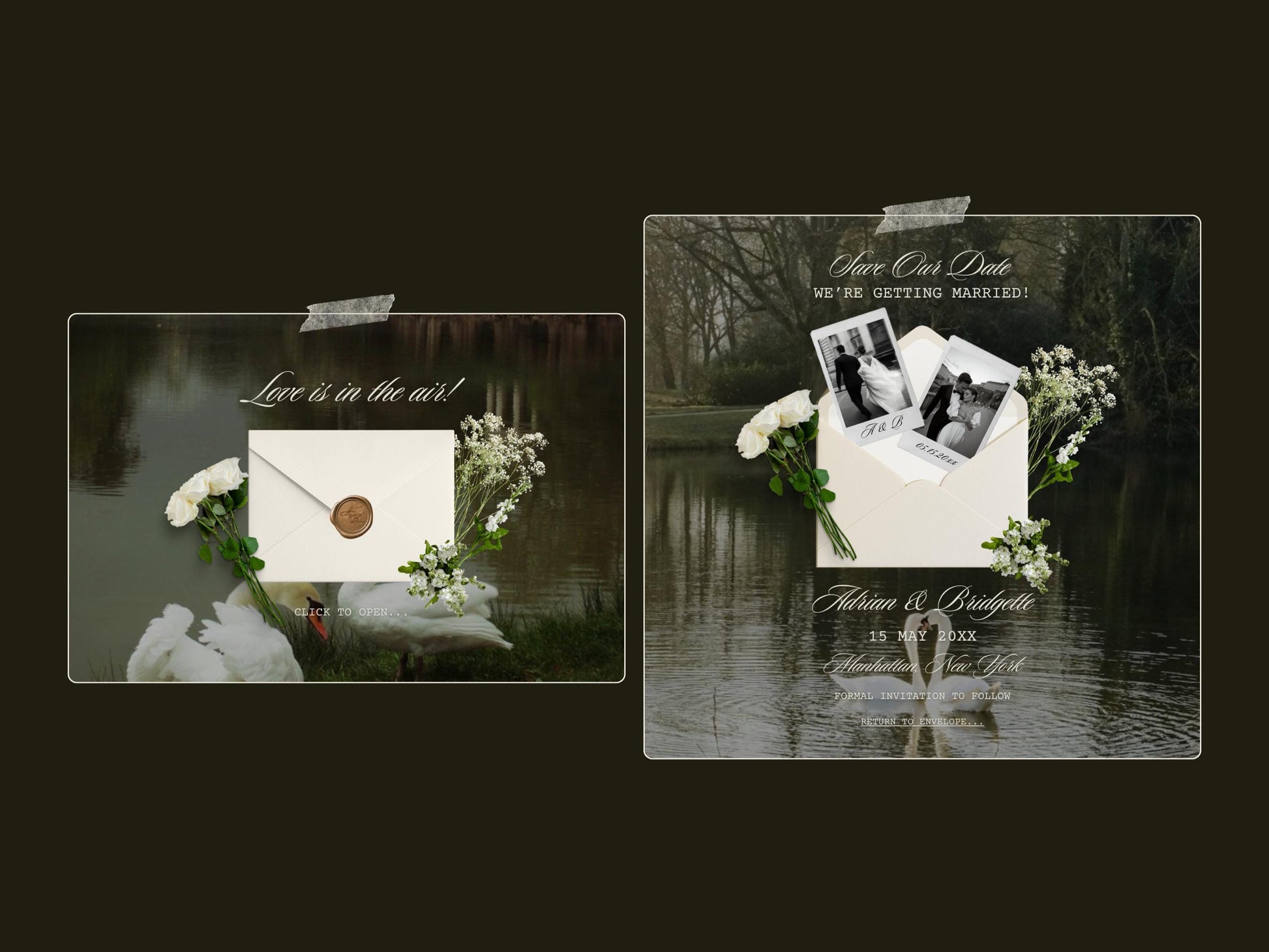 Digital Save the Date Website Elegant DIY Custom Wedding Website Classy Editable Canva Template Modern Floral Instant Download Template