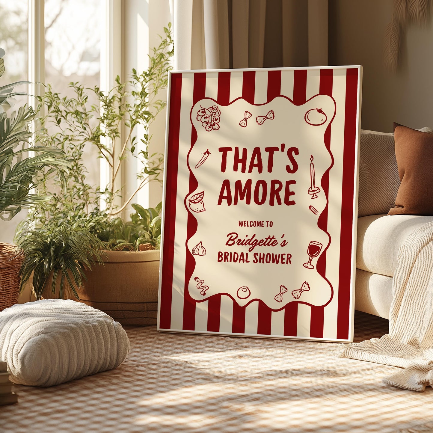 That's Amore Bridal Shower Bundle Templates Italian Bridal Shower Invitation Hand Drawn Engagement Party Decor Sign Bridal Shower Games