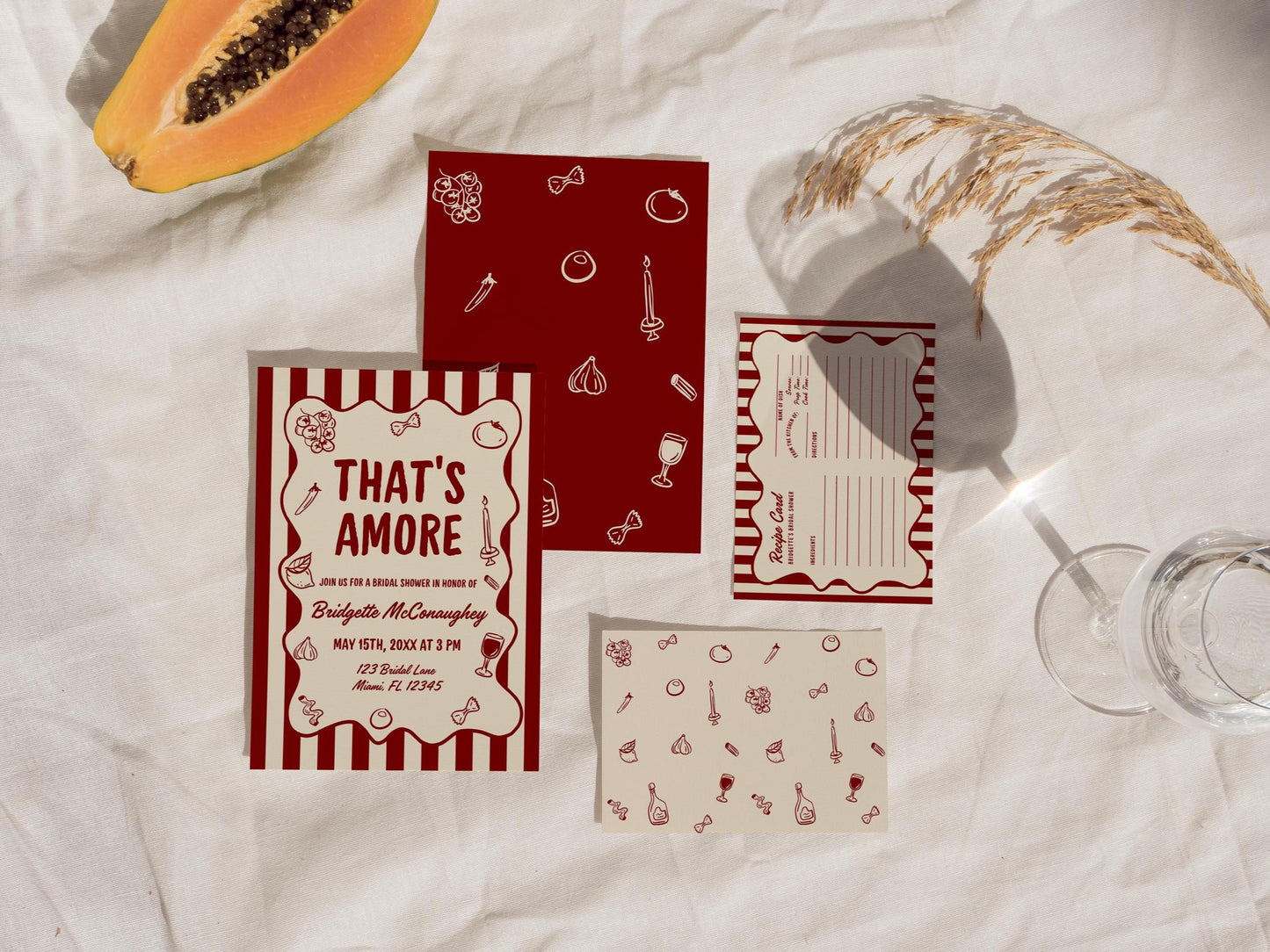 That's Amore Bridal Shower Bundle Templates Italian Bridal Shower Invitation Hand Drawn Engagement Party Decor Sign Bridal Shower Games