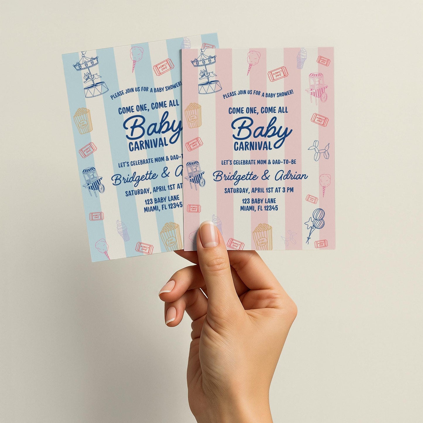 Baby Shower Invitation Template Editable Circus Baby Shower Vintage Carnival Customizable Digital Invite Hand Drawn Baby Shower Invite Girly