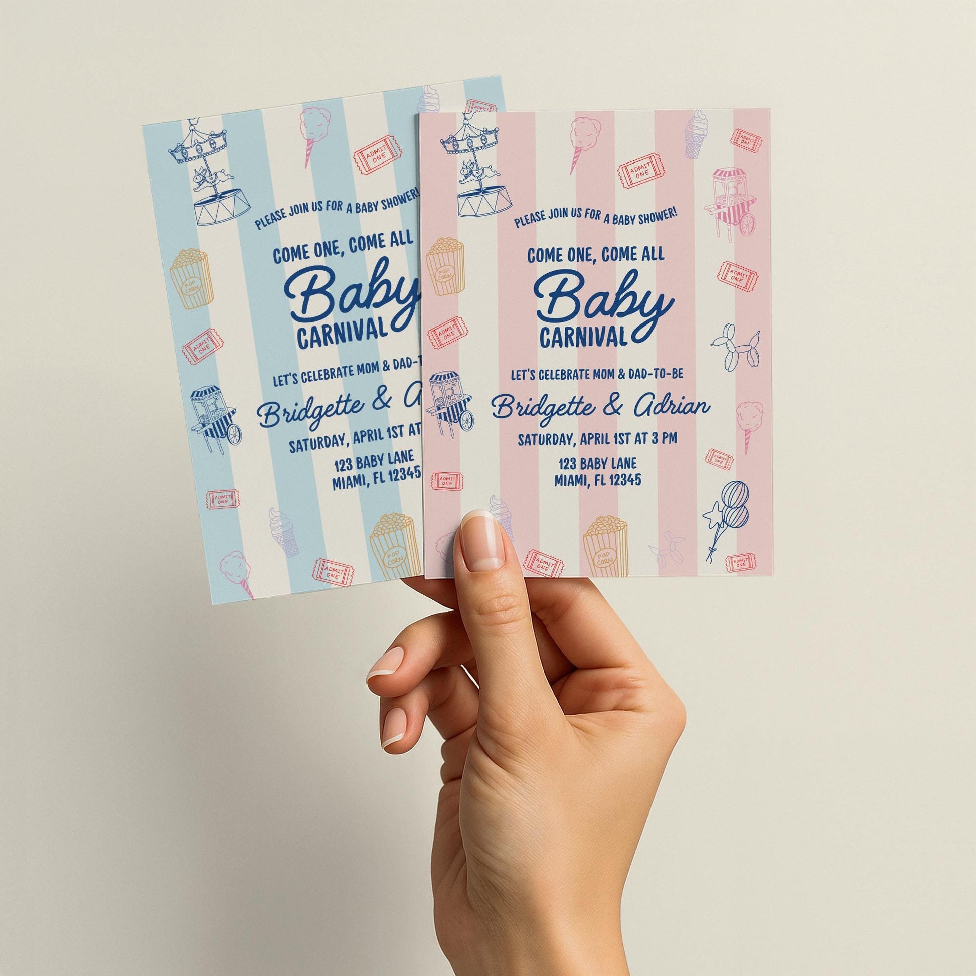 Baby Shower Invitation Template Editable Circus Baby Shower Vintage Carnival Customizable Digital Invite Hand Drawn Baby Shower Invite Girly