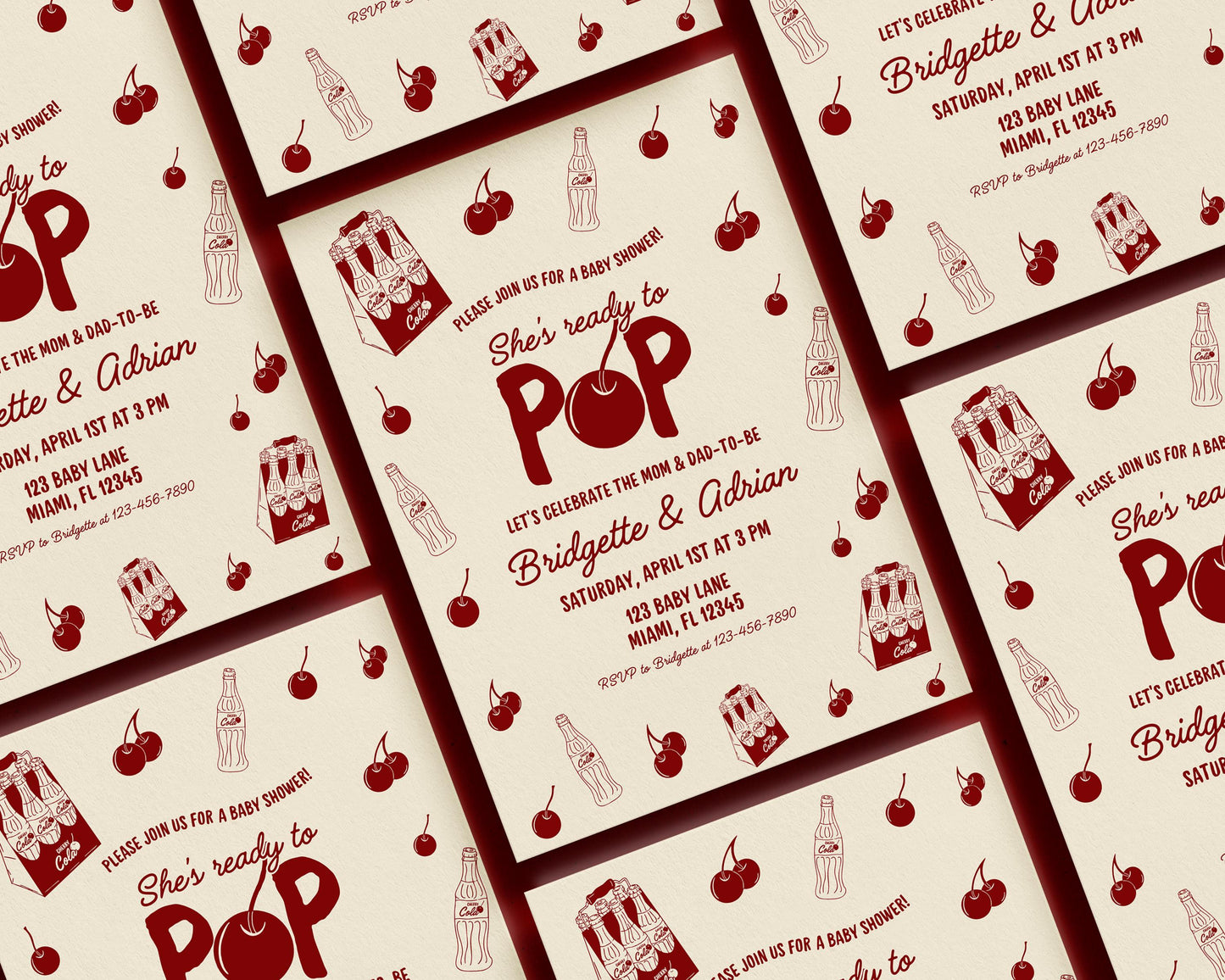 She's Ready to Pop Baby Shower Invitation Template 50s Style Soda Pop Invite Gender Neutral Baby Shower Diaper Raffle and Books for Baby