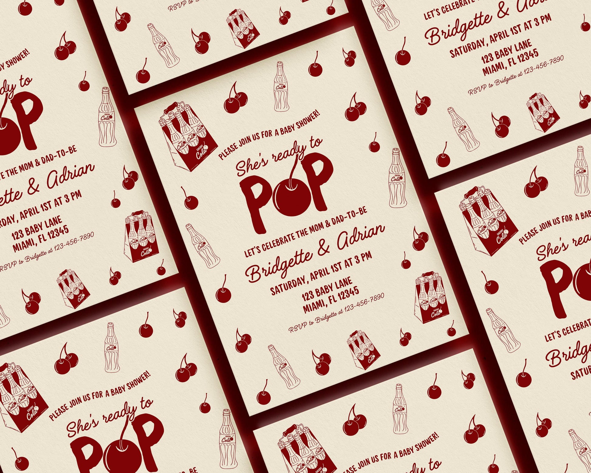 She's Ready to Pop Baby Shower Invitation Template 50s Style Soda Pop Invite Gender Neutral Baby Shower Diaper Raffle and Books for Baby