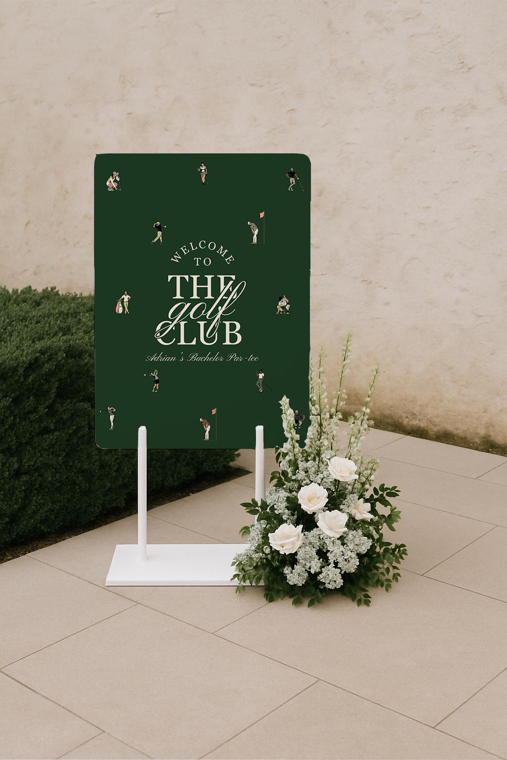 Golf Birthday Welcome Sign Template Masters Viewing Party Digital Template Let's Par-tee Golf Party Theme Vintage Golf Birthday Party Sign