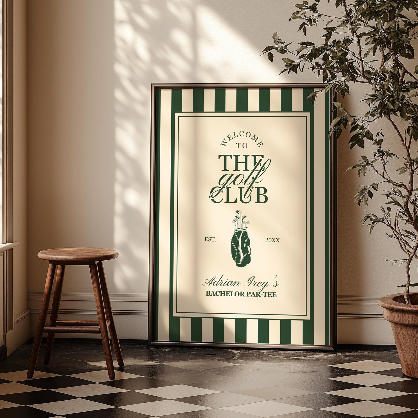 Golf Birthday Welcome Sign Template Masters Viewing Party Digital Template Let's Par-tee Golf Party Theme Vintage Golf Birthday Party Sign