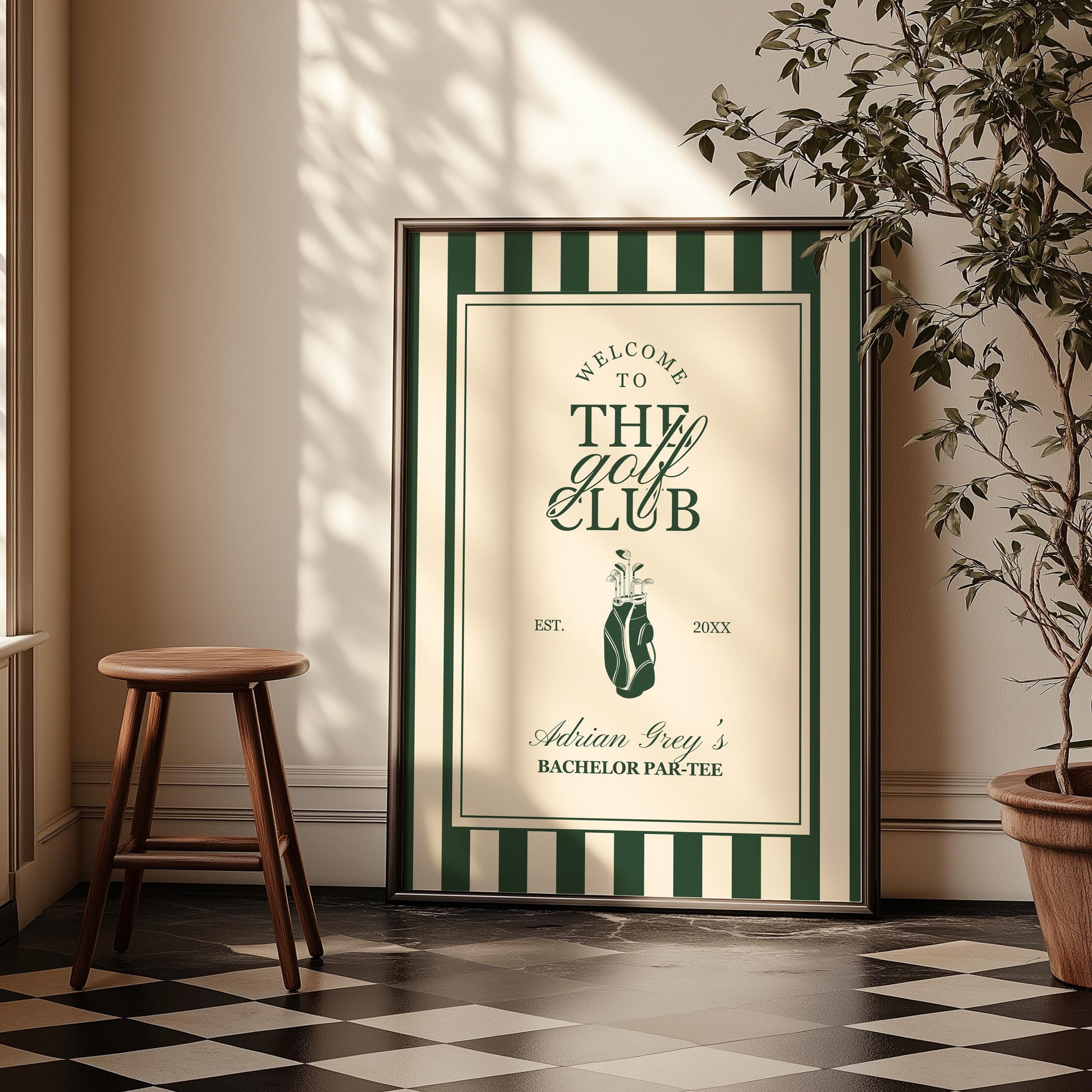 Golf Birthday Welcome Sign Template Masters Viewing Party Digital Template Let's Par-tee Golf Party Theme Vintage Golf Birthday Party Sign