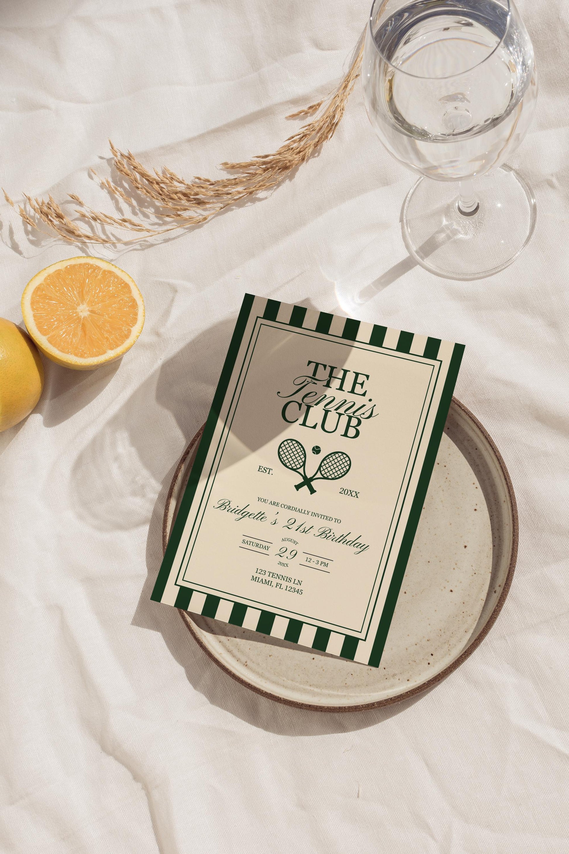 Tennis Birthday Invitation Template Editable Tennis Club Digital Template Country Club Theme Vintage Tennis Birthday Party Invite Old Money