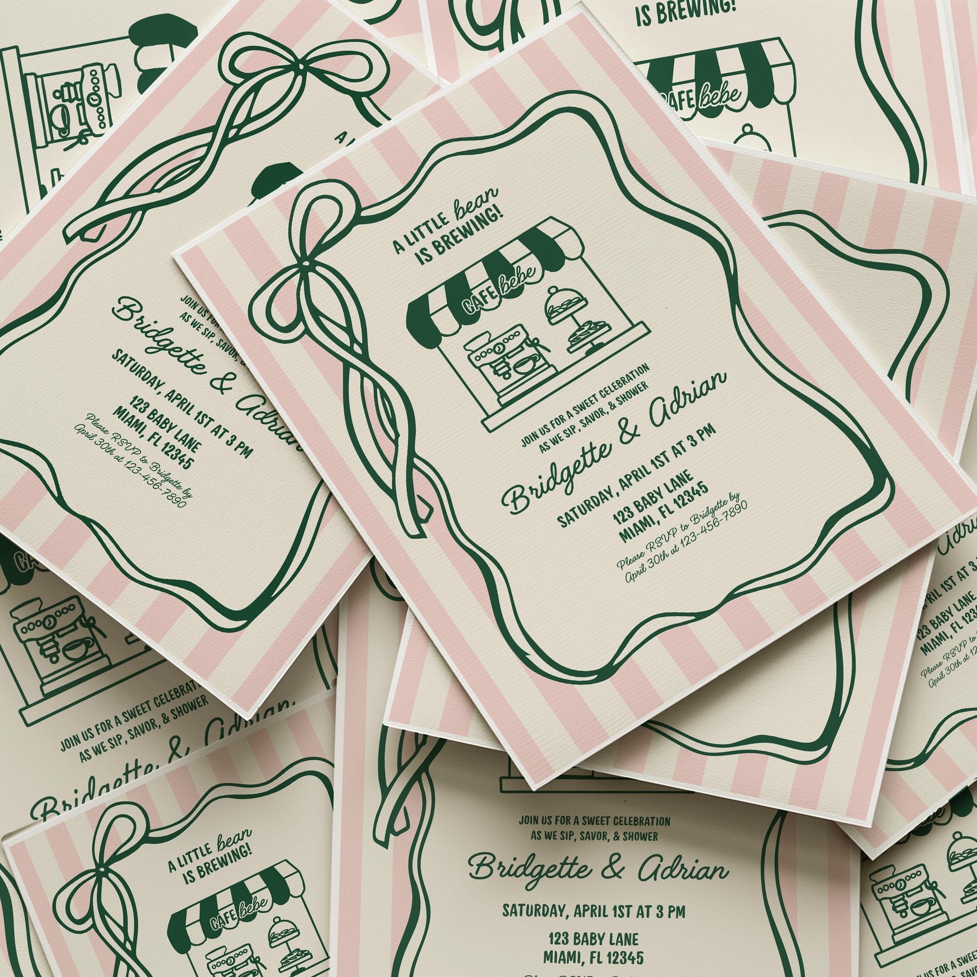 Cafe Bebe Baby Shower Invite Template Baby is Brewing Baby Shower Coffee Baby Shower Hand Drawn Coffee Shop Invitation Editable Template