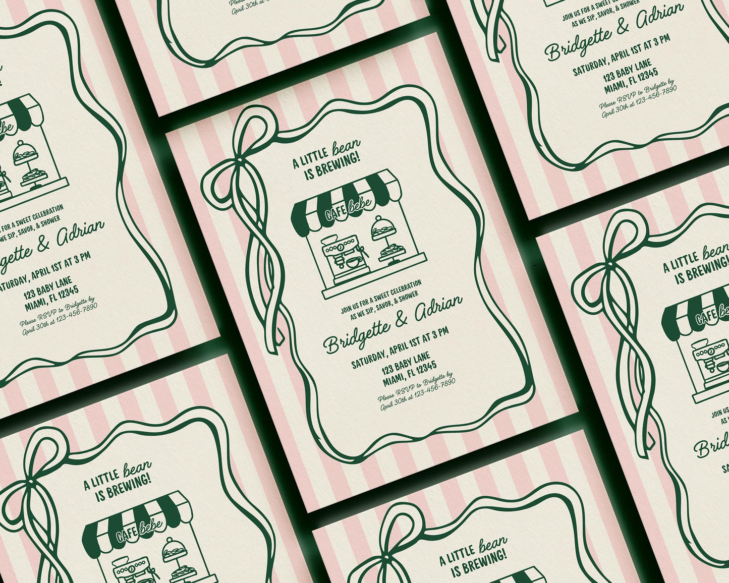 Cafe Bebe Baby Shower Invite Template Baby is Brewing Baby Shower Coffee Baby Shower Hand Drawn Coffee Shop Invitation Editable Template