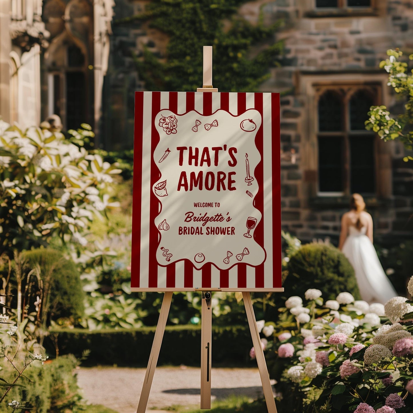 That's Amore Bridal Shower Welcome Sign Template Italian Bridal Shower Party Ideas Italian Engagement Party Decor Whimsical Hand Drawn Theme