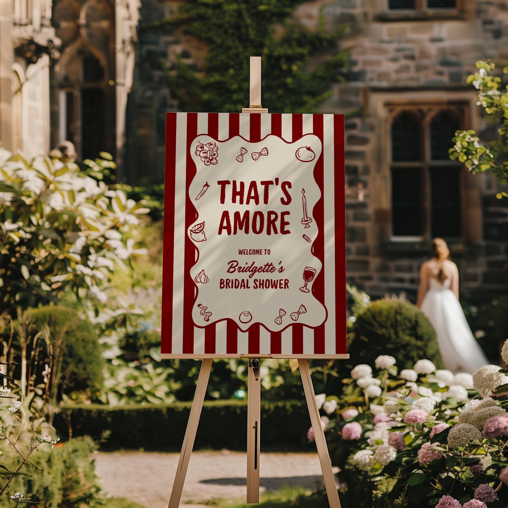That's Amore Bridal Shower Welcome Sign Template Italian Bridal Shower Party Ideas Italian Engagement Party Decor Whimsical Hand Drawn Theme