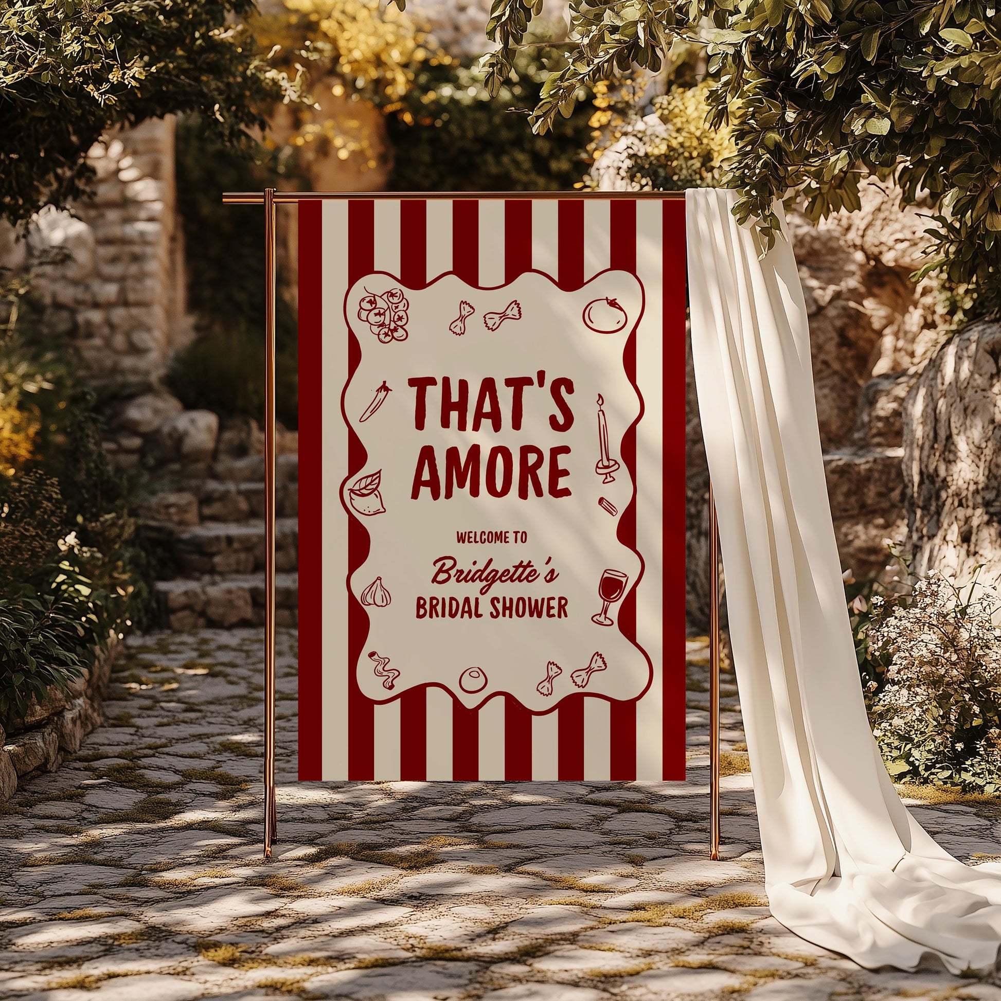 That's Amore Bridal Shower Welcome Sign Template Italian Bridal Shower Party Ideas Italian Engagement Party Decor Whimsical Hand Drawn Theme