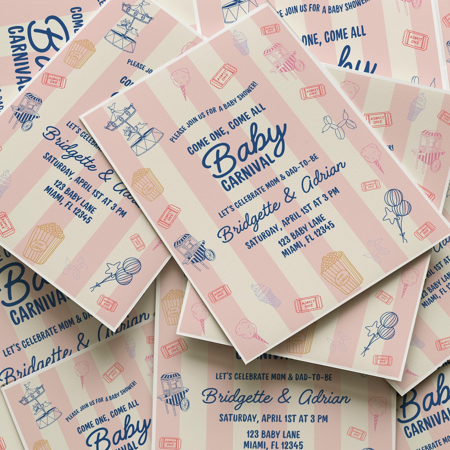 Baby Shower Invitation Template Editable Circus Baby Shower Vintage Carnival Customizable Digital Invite Hand Drawn Baby Shower Invite Girly