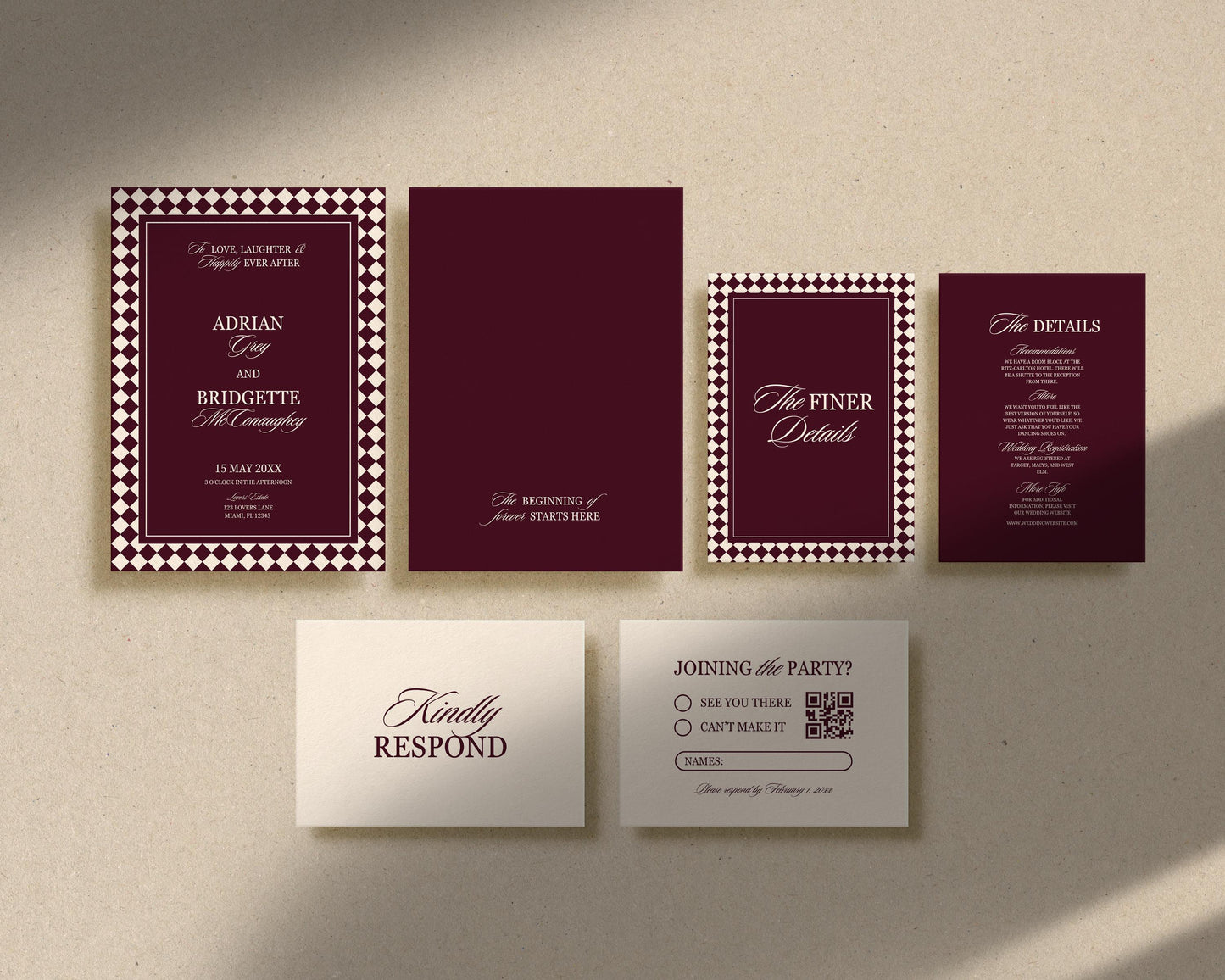 Modern Wedding Invitation Suite Digital Template Editable Mediterranean Wedding Design Vintage Wedding Invite Old Money Aesthetic Modern