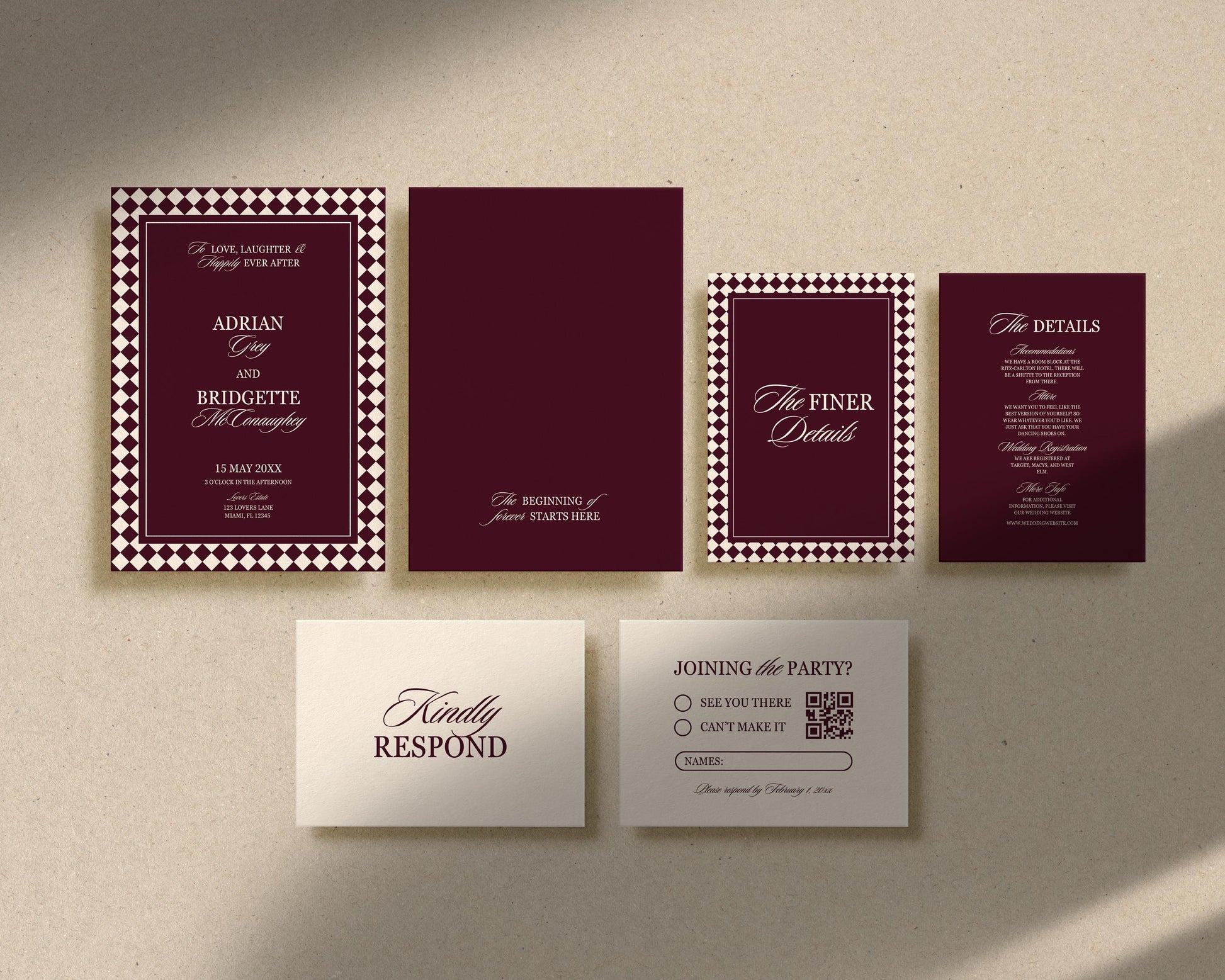 Modern Wedding Invitation Suite Digital Template Editable Mediterranean Wedding Design Vintage Wedding Invite Old Money Aesthetic Modern
