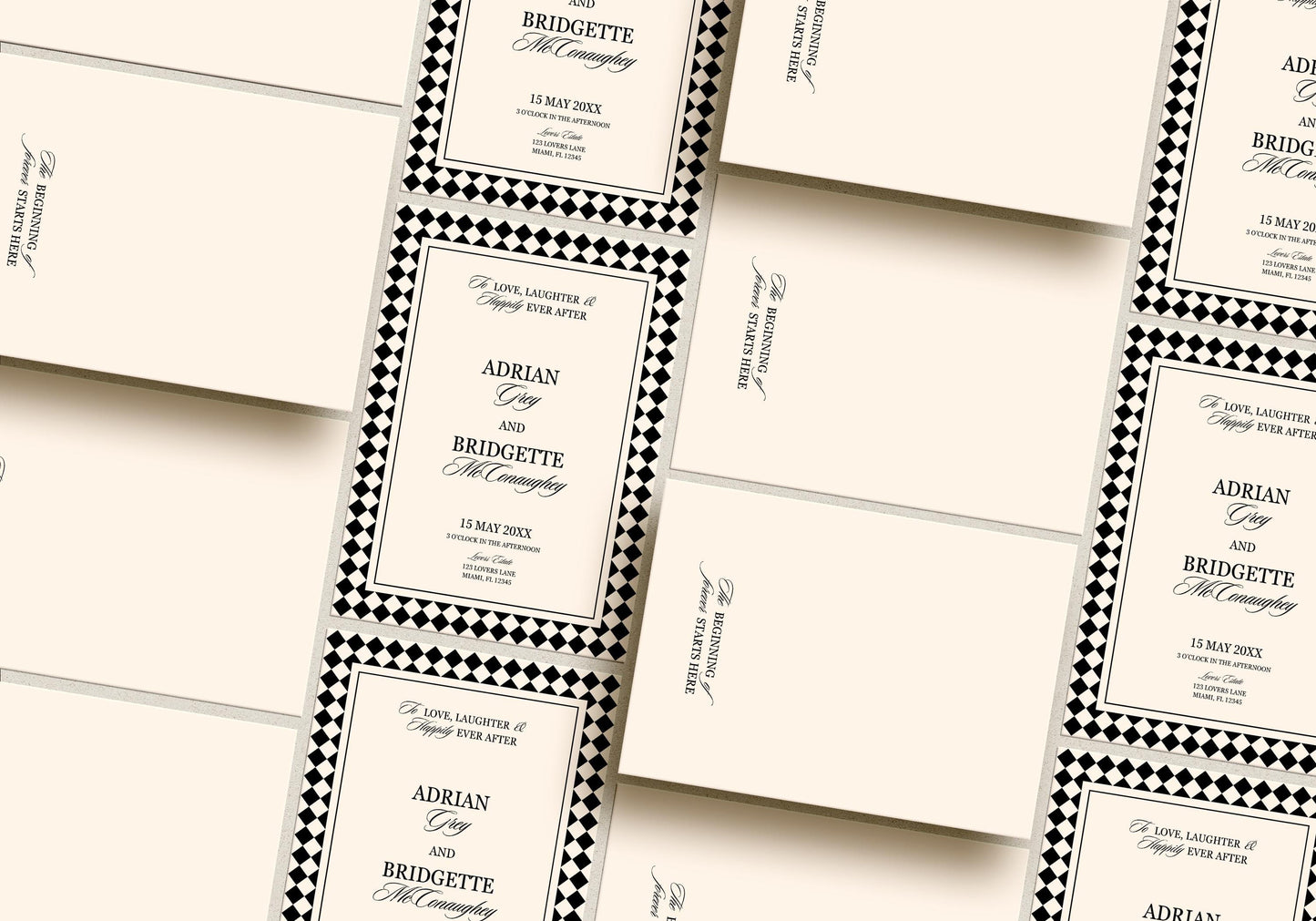 Modern Wedding Invitation Suite Digital Template Editable Old Money Wedding Design Vintage Wedding Invite Classy Wedding Suite Timeless