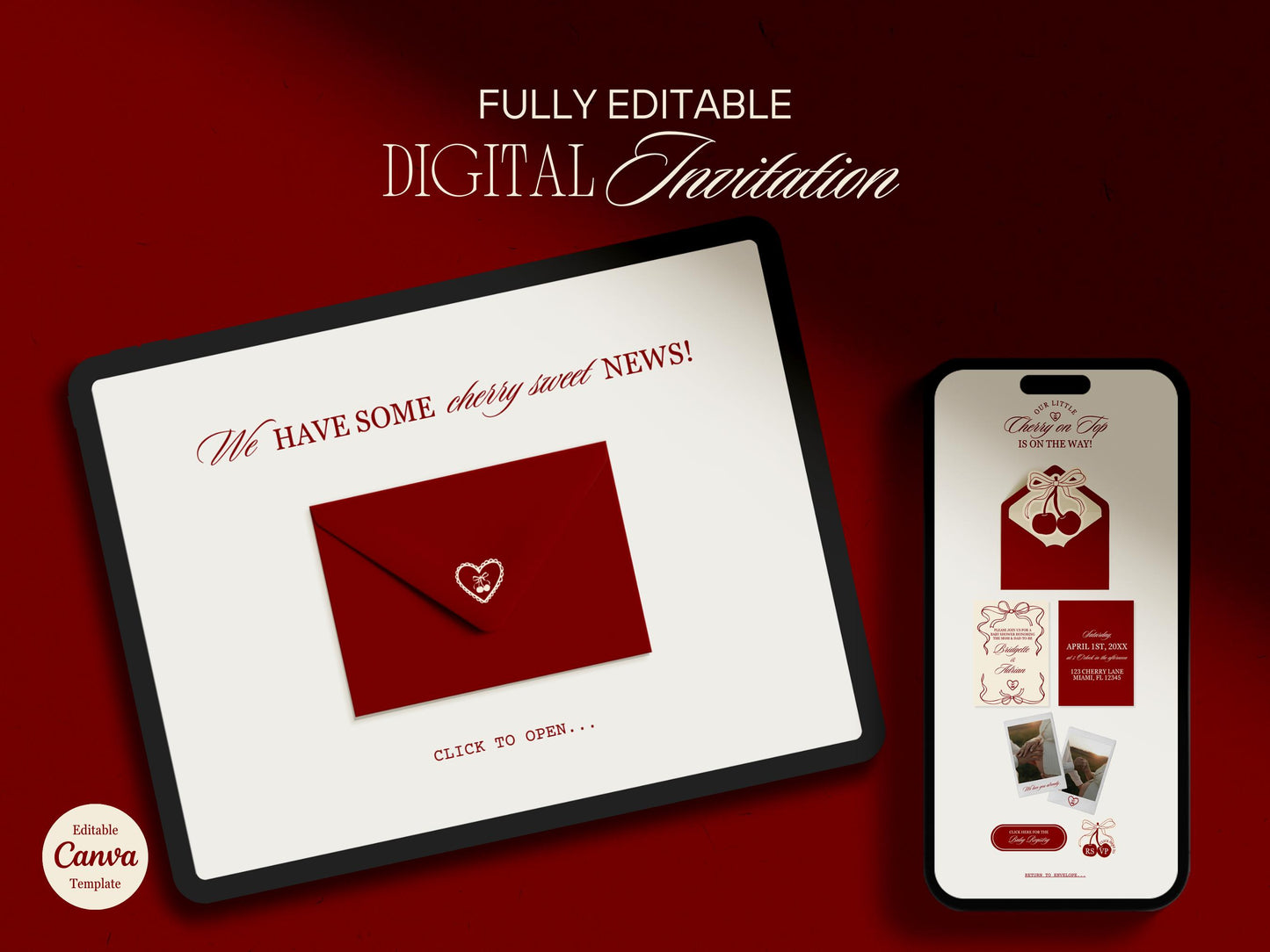 Cherry On Top Baby Shower Digital Invitation Template Baby Sprinkle Our Little Cherry On Top Hand Drawn Invite Editable Website Template