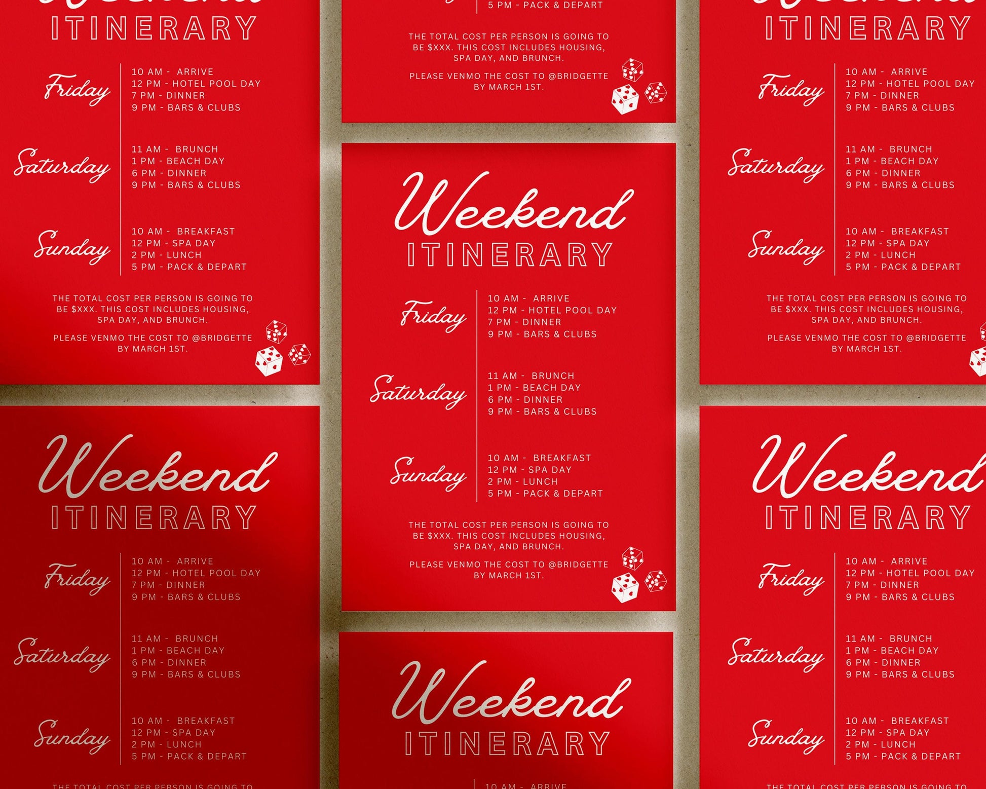 Vegas Birthday Invitation Template: Feeling Lucky Casino Theme Invite and Itinerary (Digital Download, Canva Template)